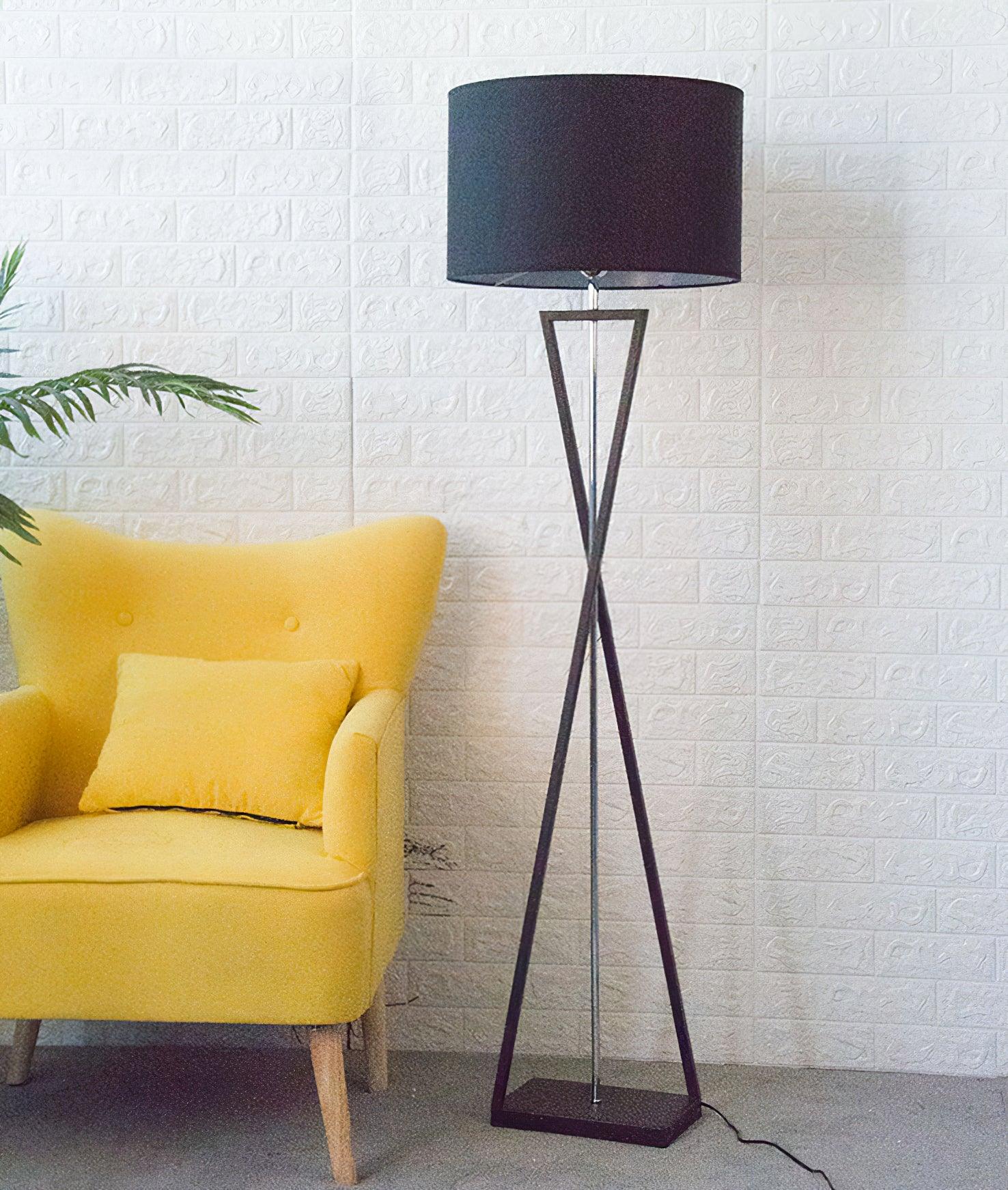 Xeno Black Fabric Modern Floor Lamp