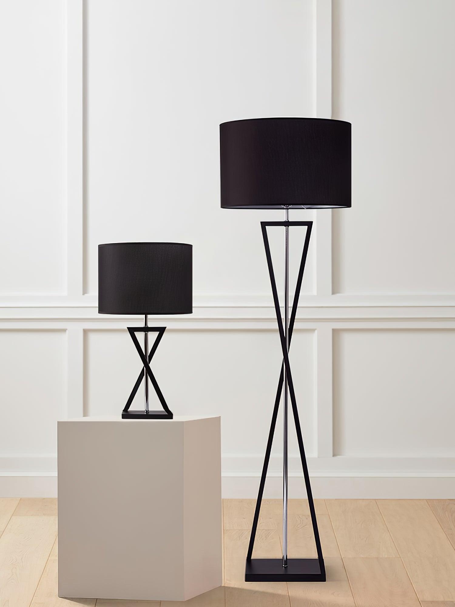 Xeno Black Fabric Modern Floor Lamp