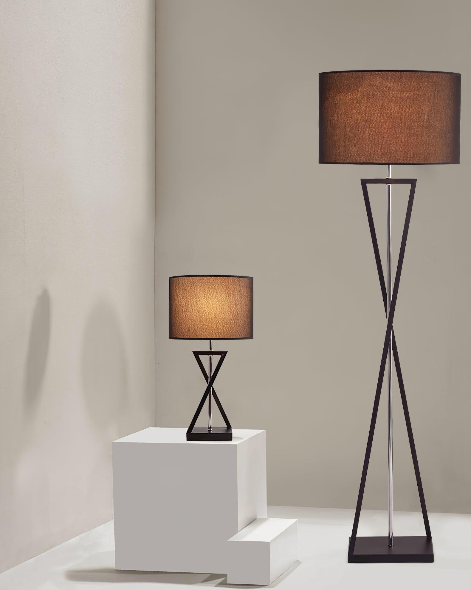 Xeno Black Fabric Modern Floor Lamp