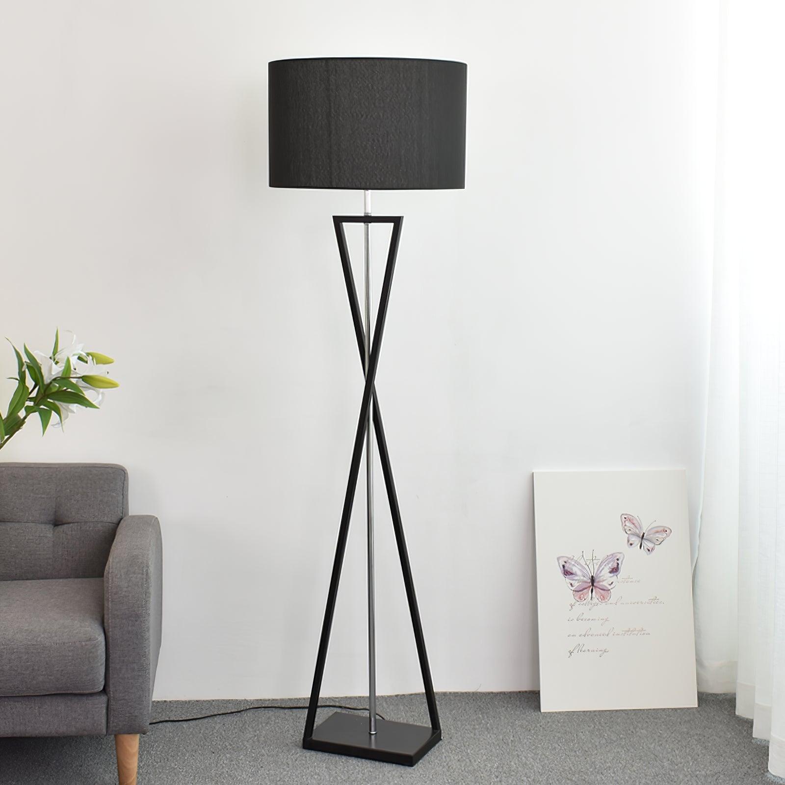 Xeno Black Fabric Modern Floor Lamp