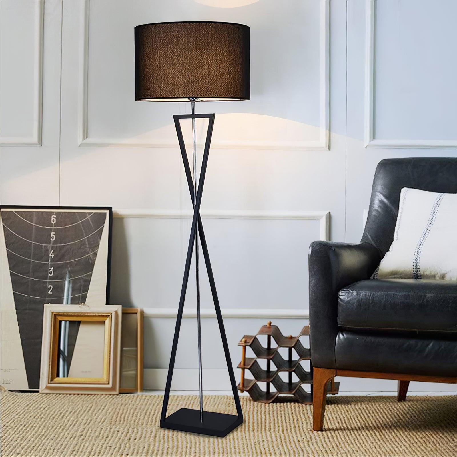 Xeno Black Fabric Modern Floor Lamp