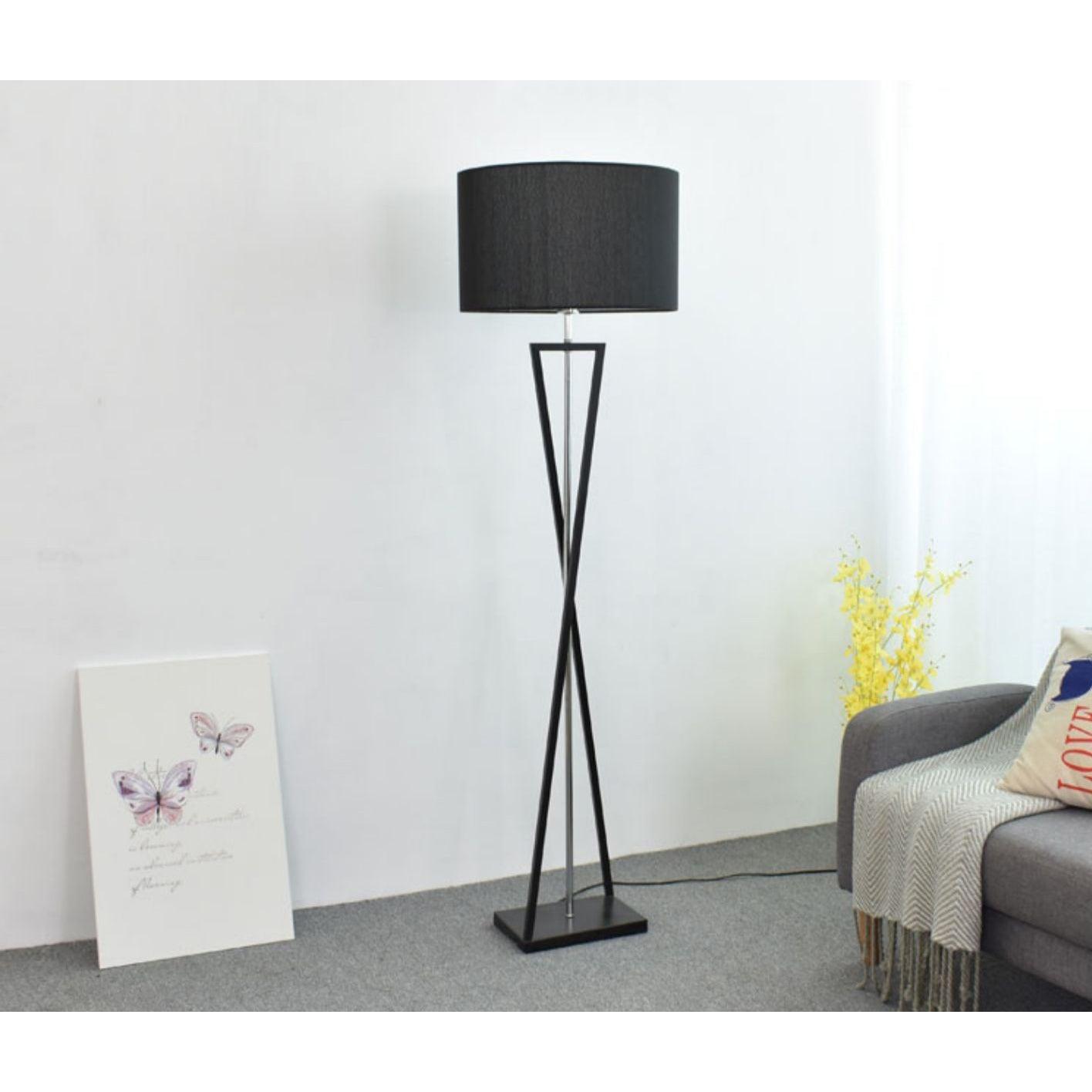 Xeno Black Fabric Modern Floor Lamp
