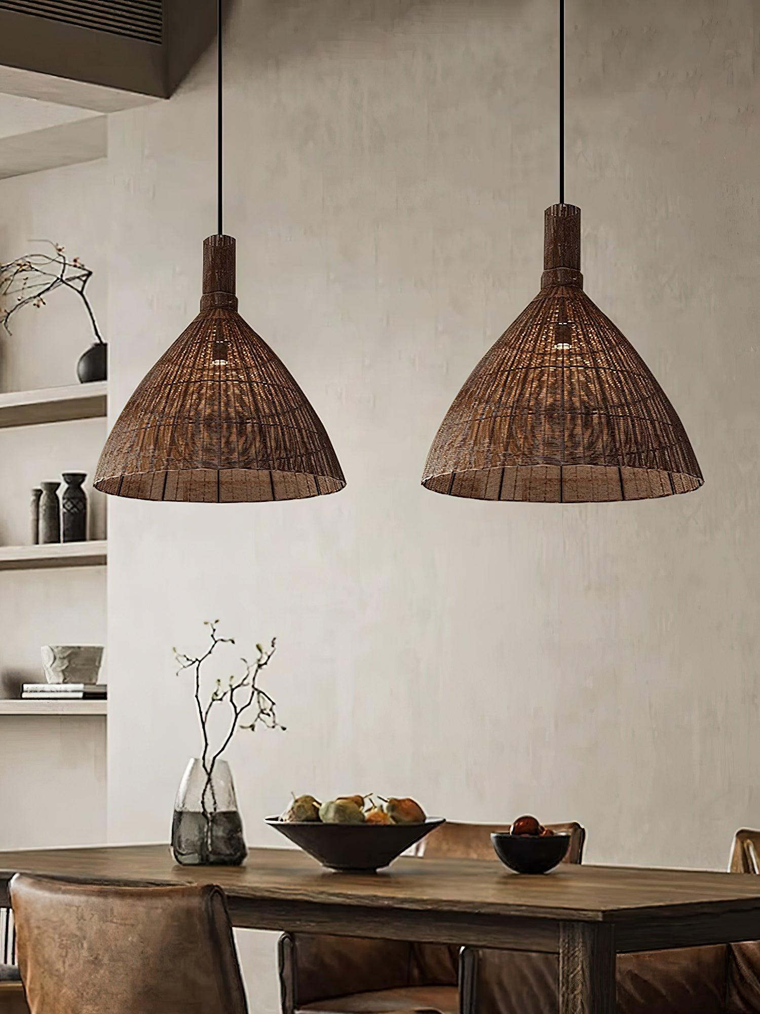 Dsplen Art Natural Rattan Pendant Light
