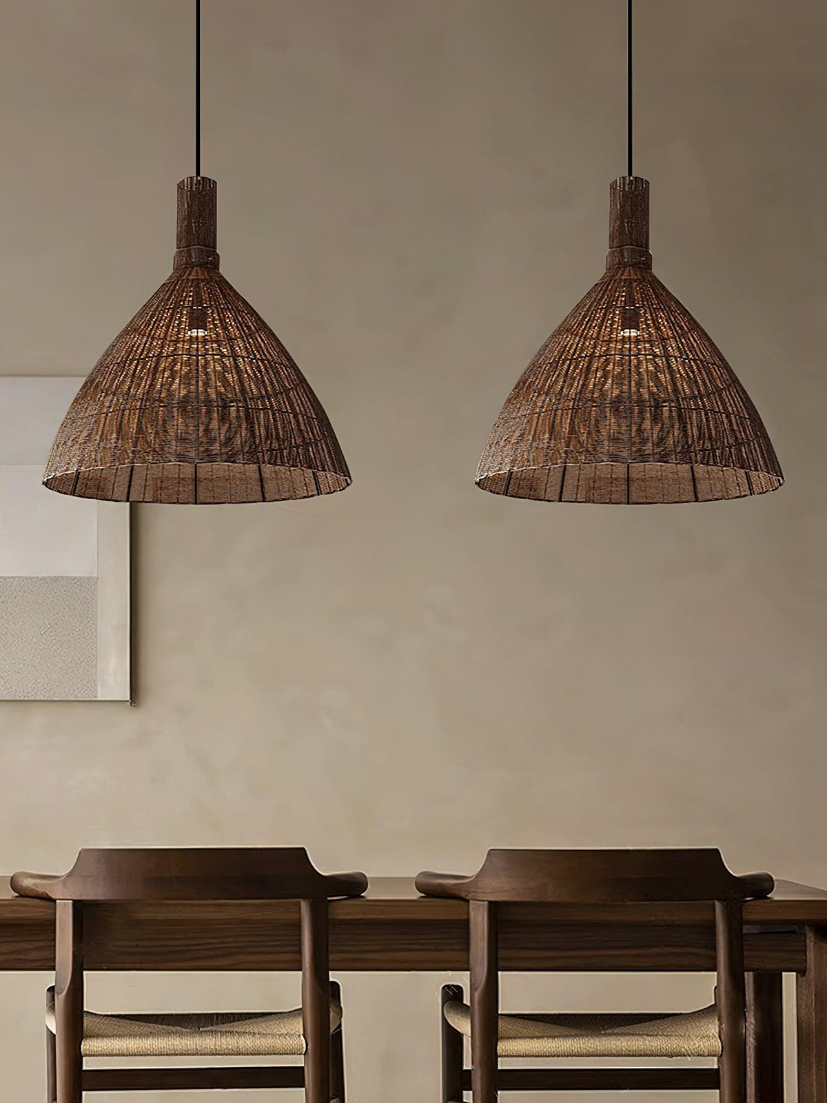 Dsplen Art Natural Rattan Pendant Light