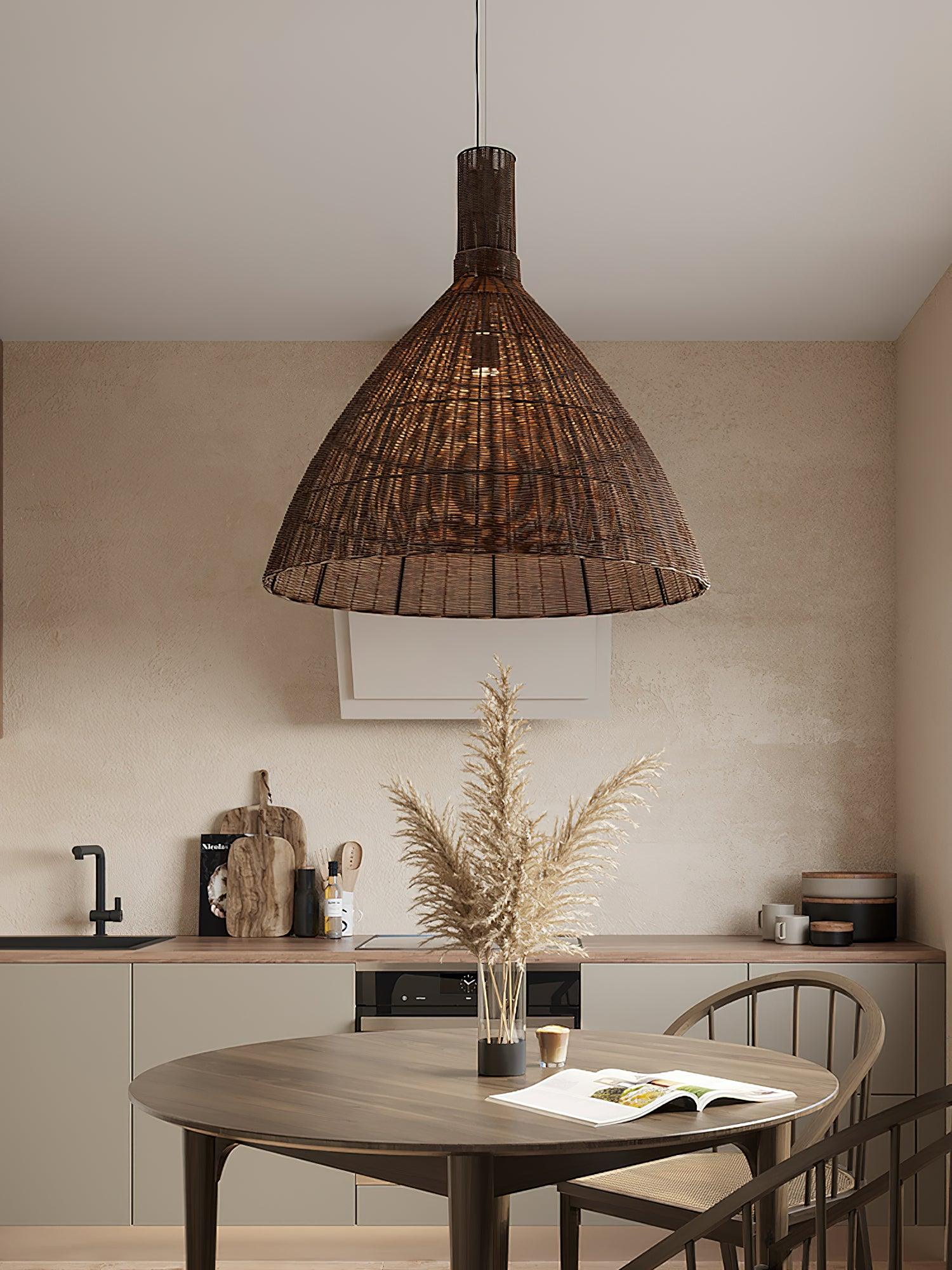 Dsplen Art Natural Rattan Pendant Light