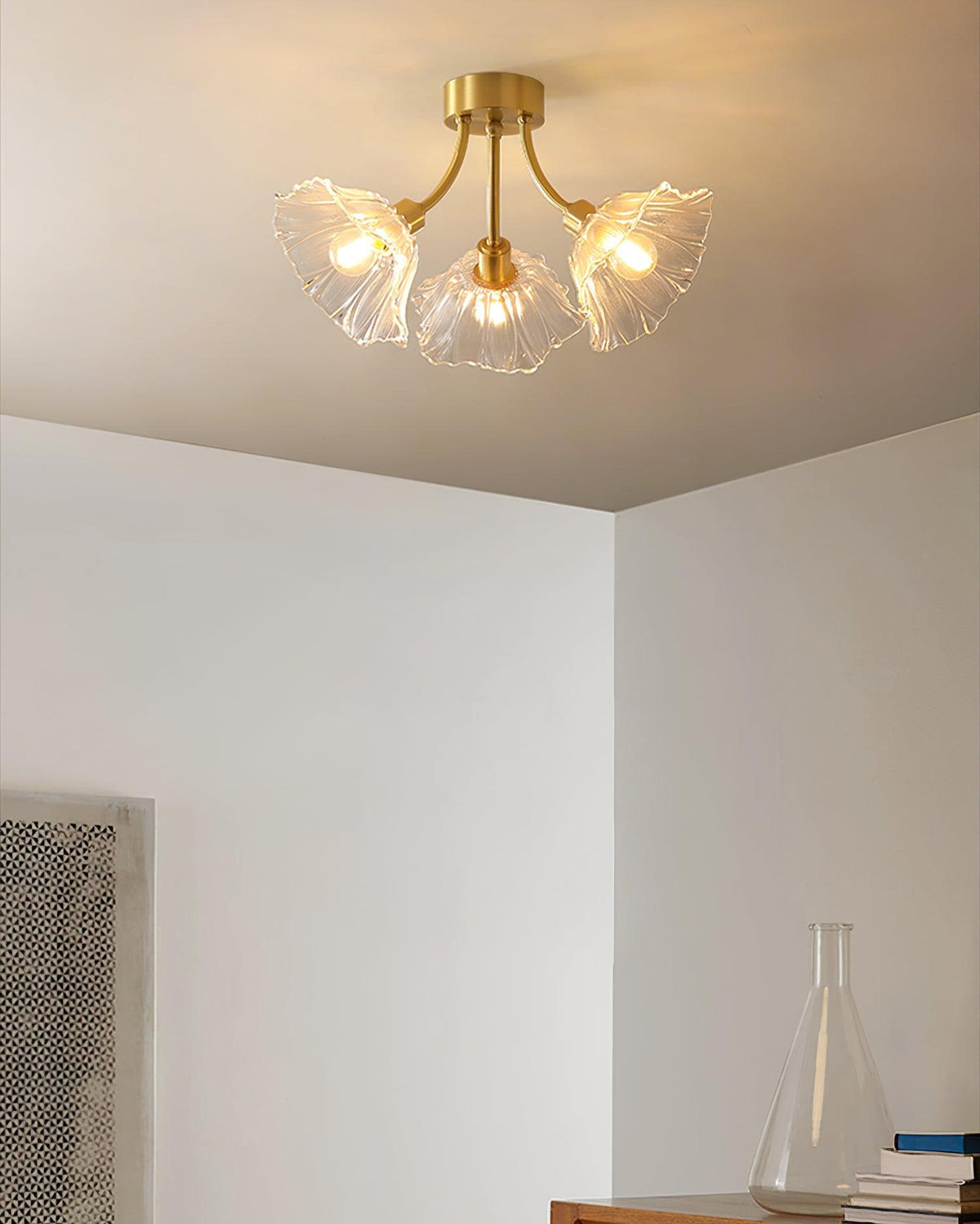 Celoreria Ceiling Lamp Flower Glass Petal Chic Elegant