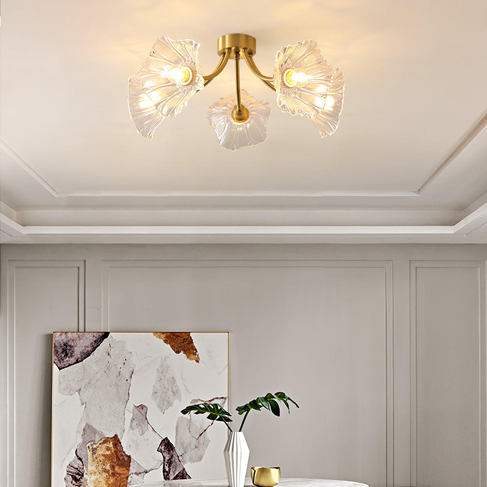 Celoreria Ceiling Lamp Flower Glass Petal Chic Elegant