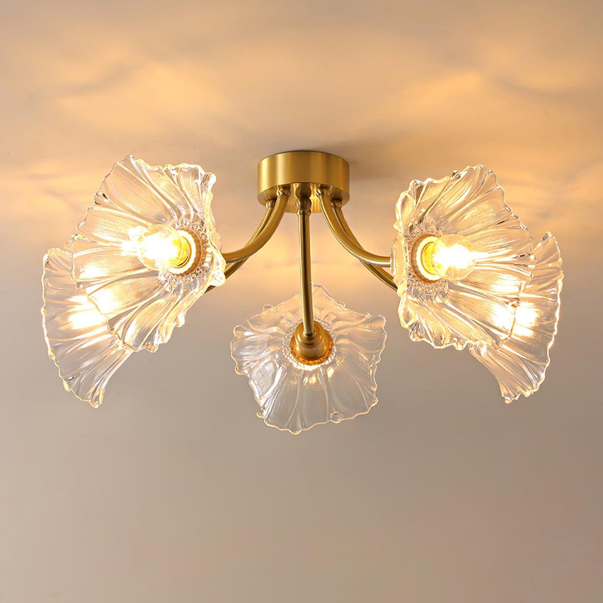 Celoreria Ceiling Lamp Flower Glass Petal Chic Elegant