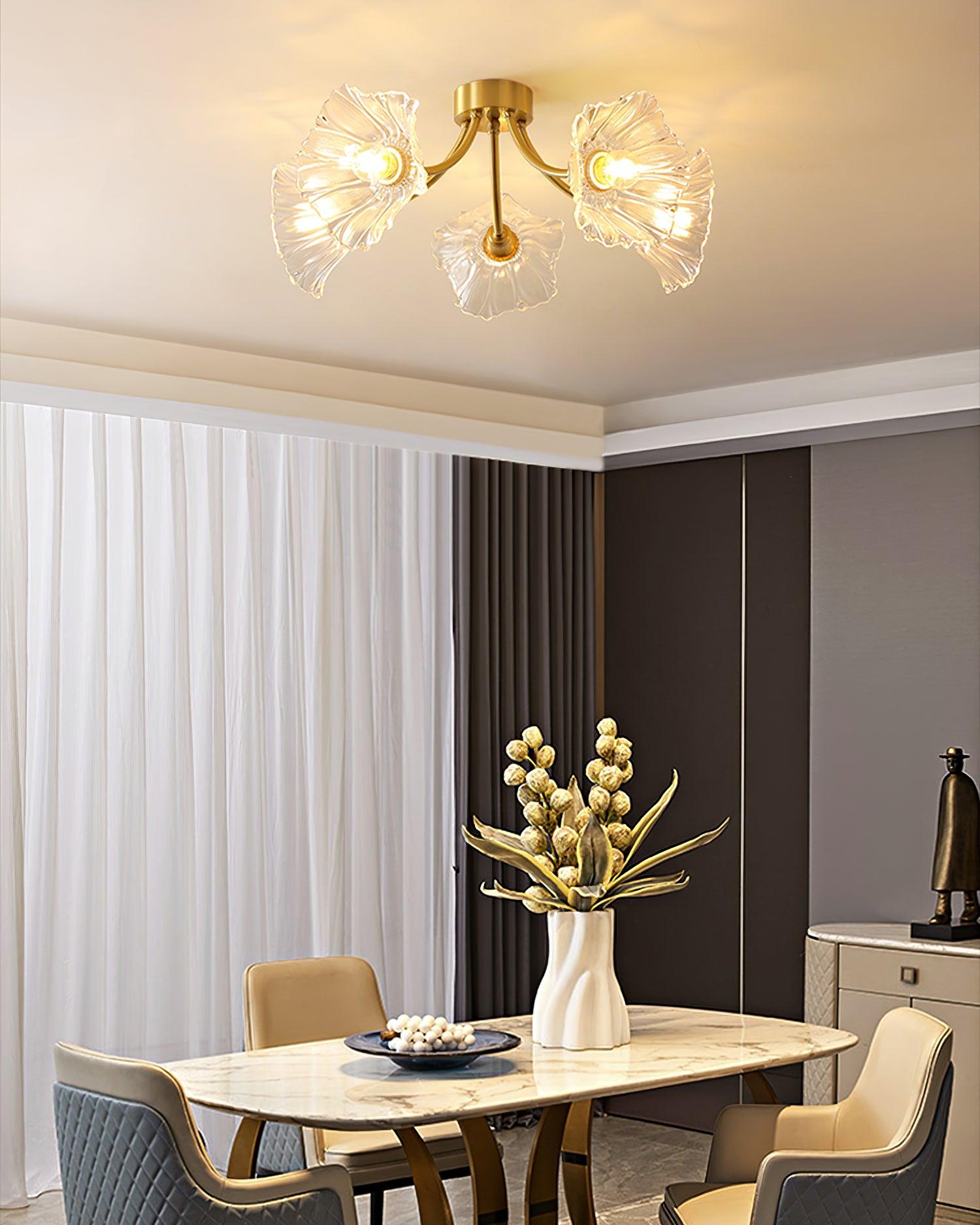 Celoreria Ceiling Lamp Flower Glass Petal Chic Elegant