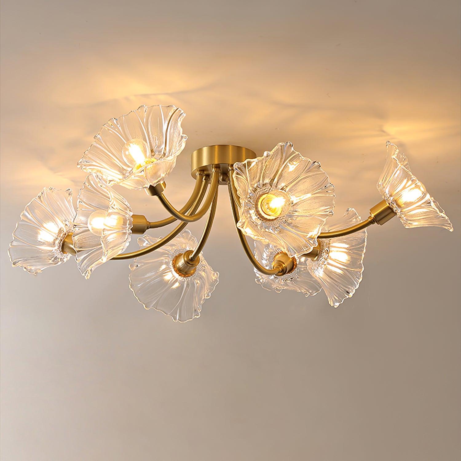Celoreria Ceiling Lamp Flower Glass Petal Chic Elegant