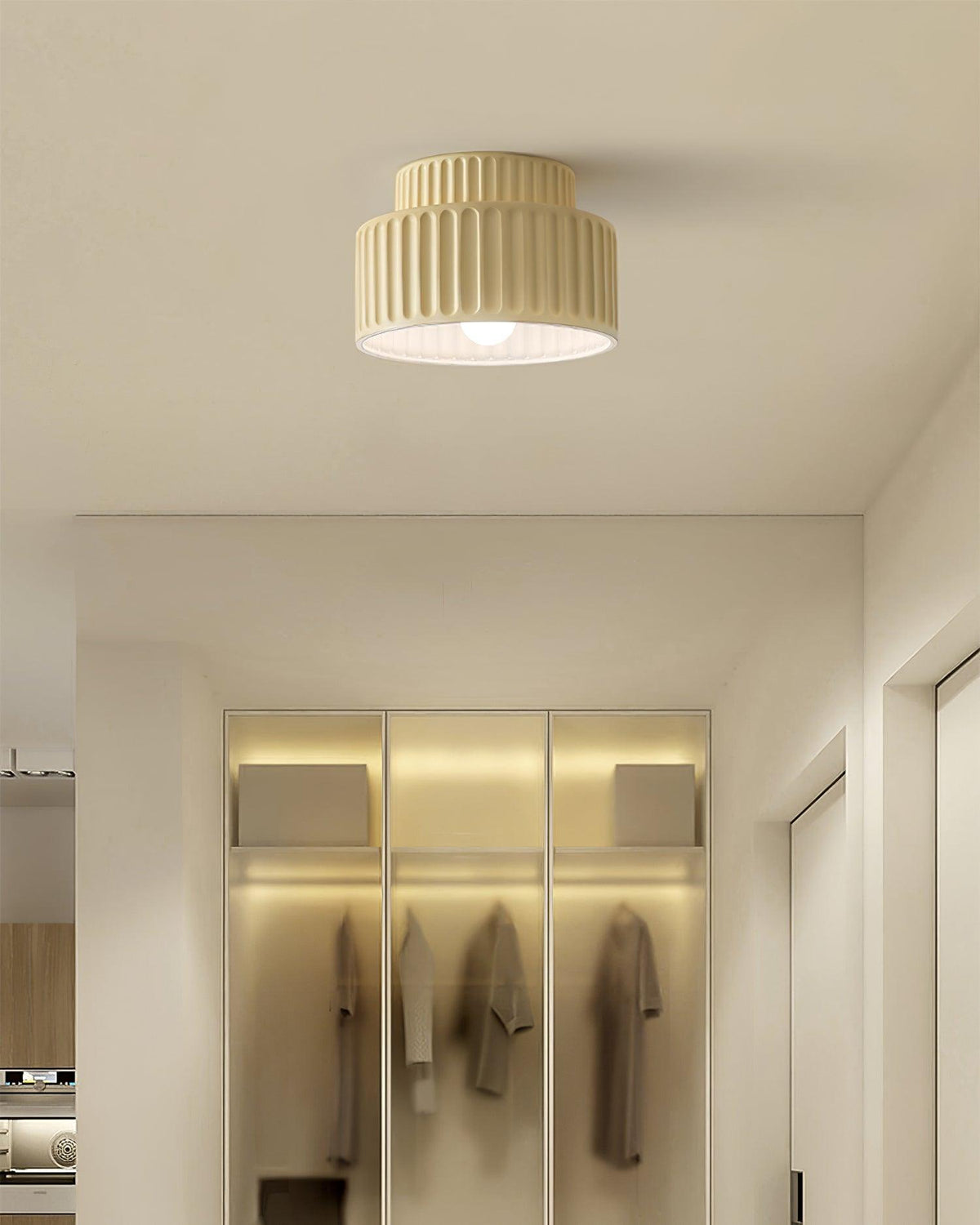 Lucaraine Ceiling Lamp with Pleated Acrylic Shade