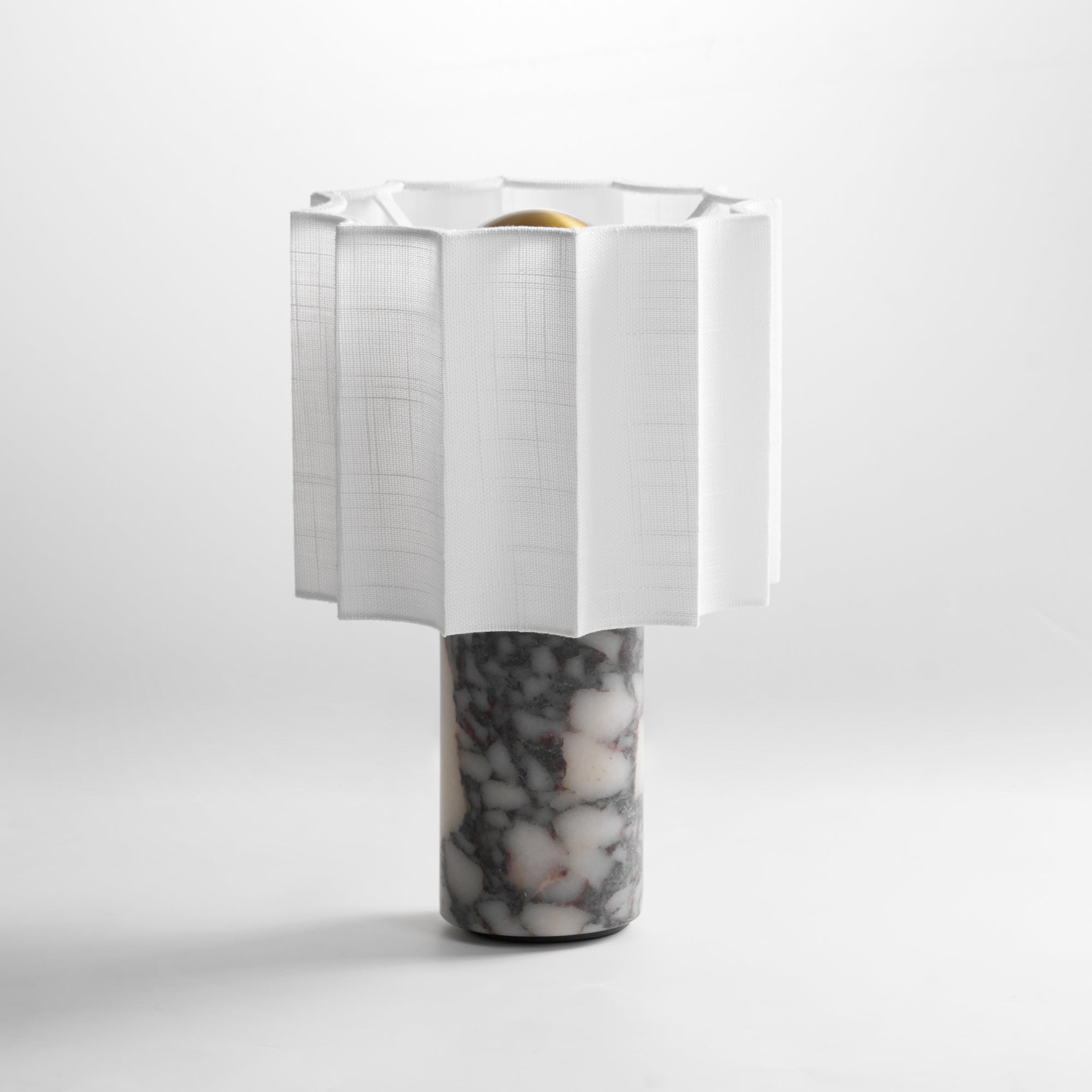 Serenity Pleated Fabric & Marble Table Lamp