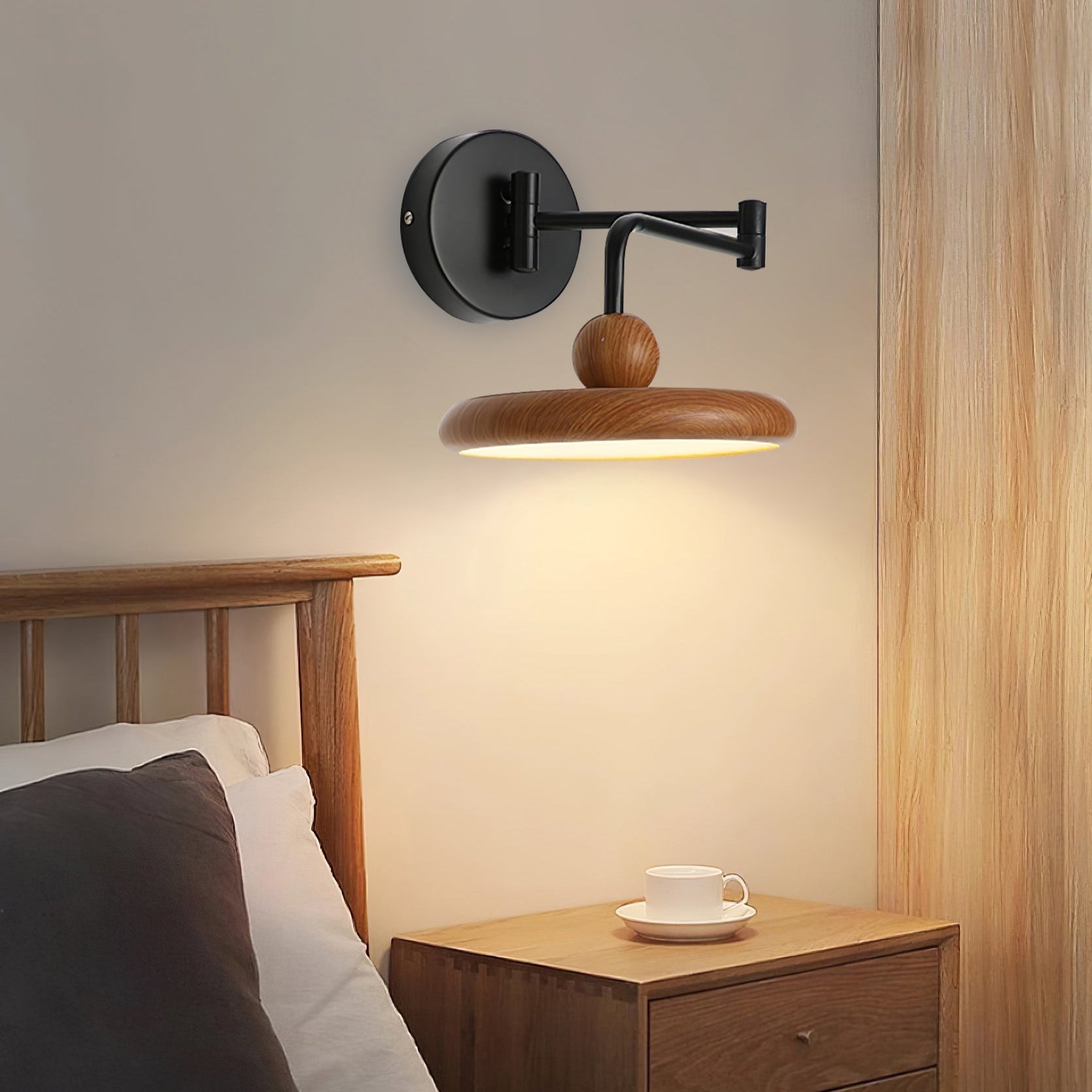 Arden Adjustable Plug-In /Hardwire Wall Lamp - Neutral Decor