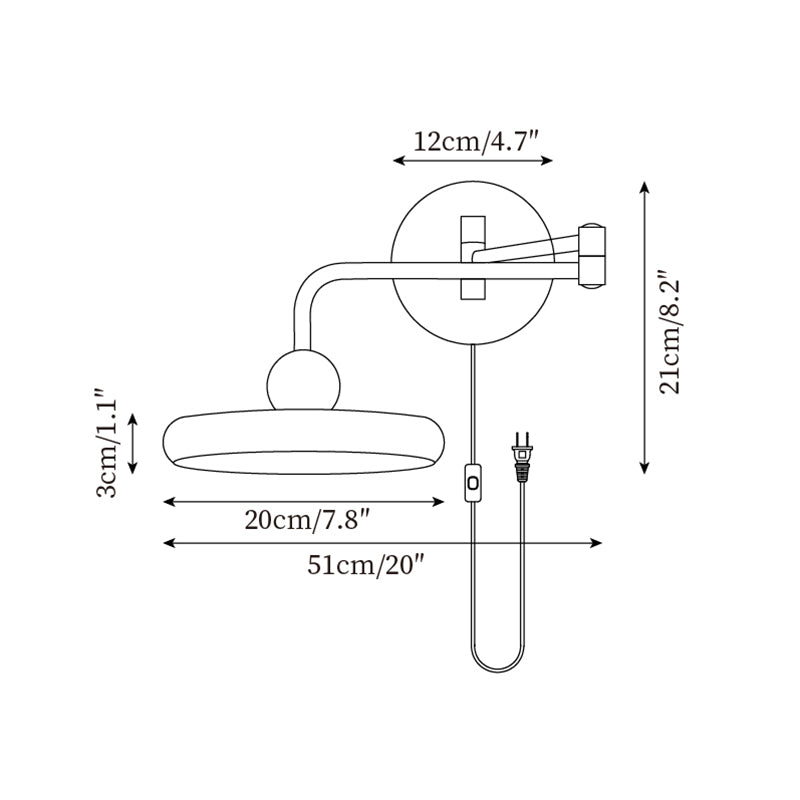 Arden Adjustable Plug-In /Hardwire Wall Lamp - Neutral Decor