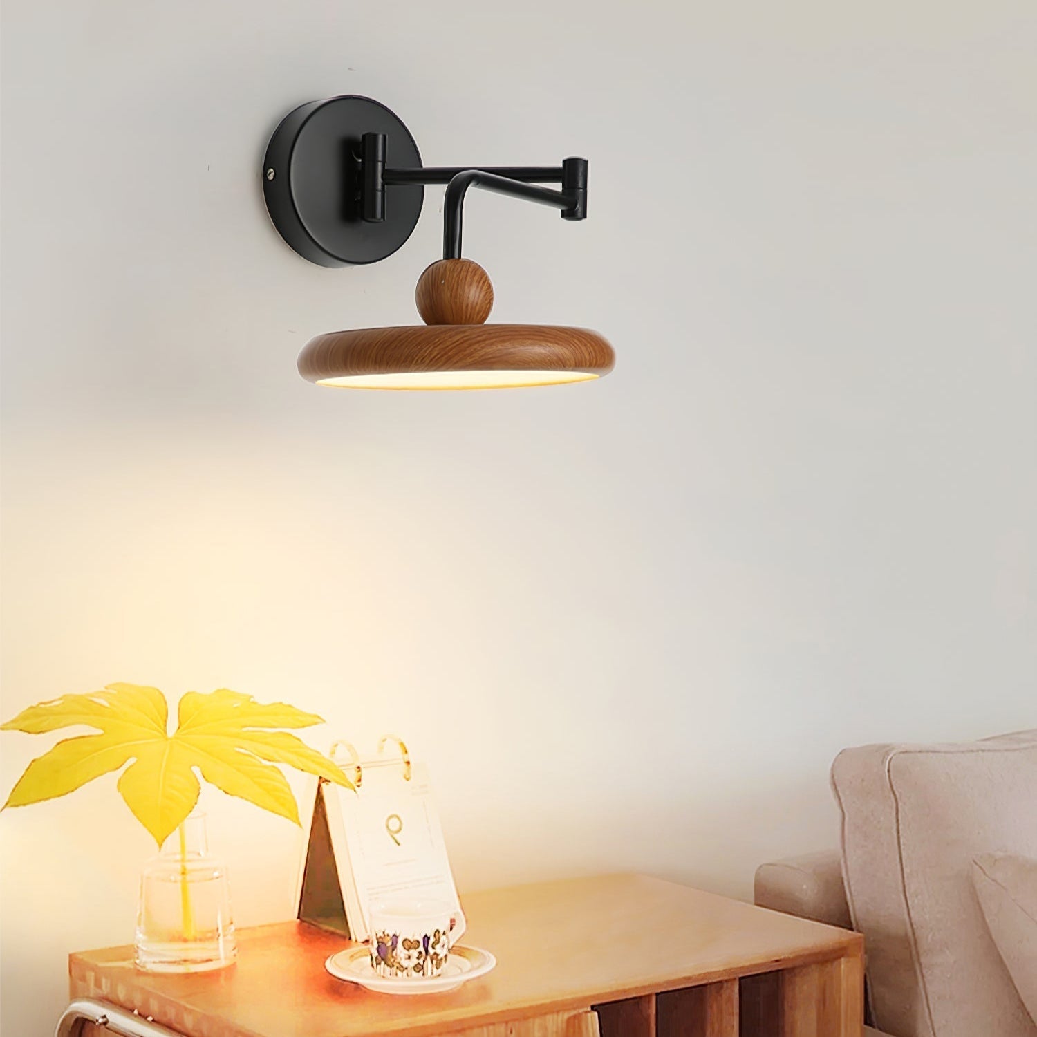 Arden Adjustable Plug-In /Hardwire Wall Lamp - Neutral Decor