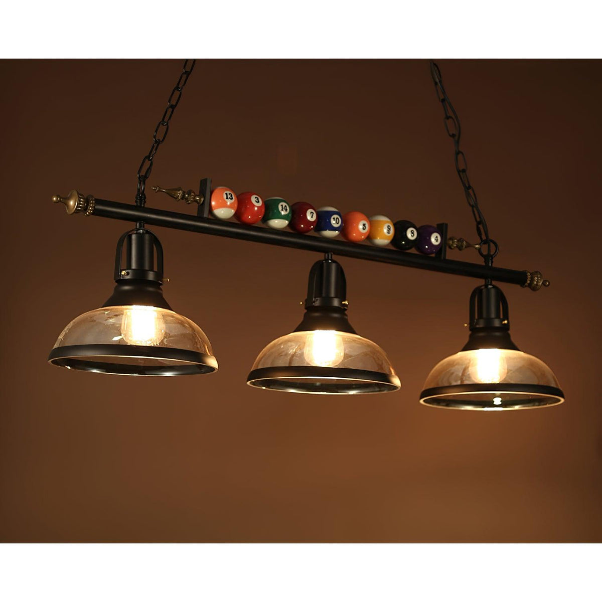 Rivi Chandelier Billiard Ball Black Glass Modern