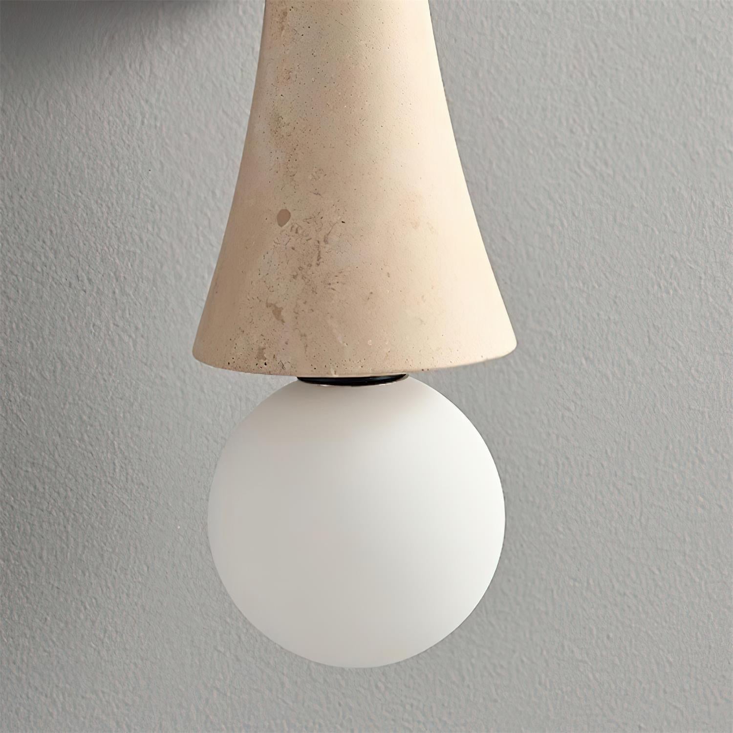 Katia Wall Lamp Travertine Hourglass - Neutral Decor