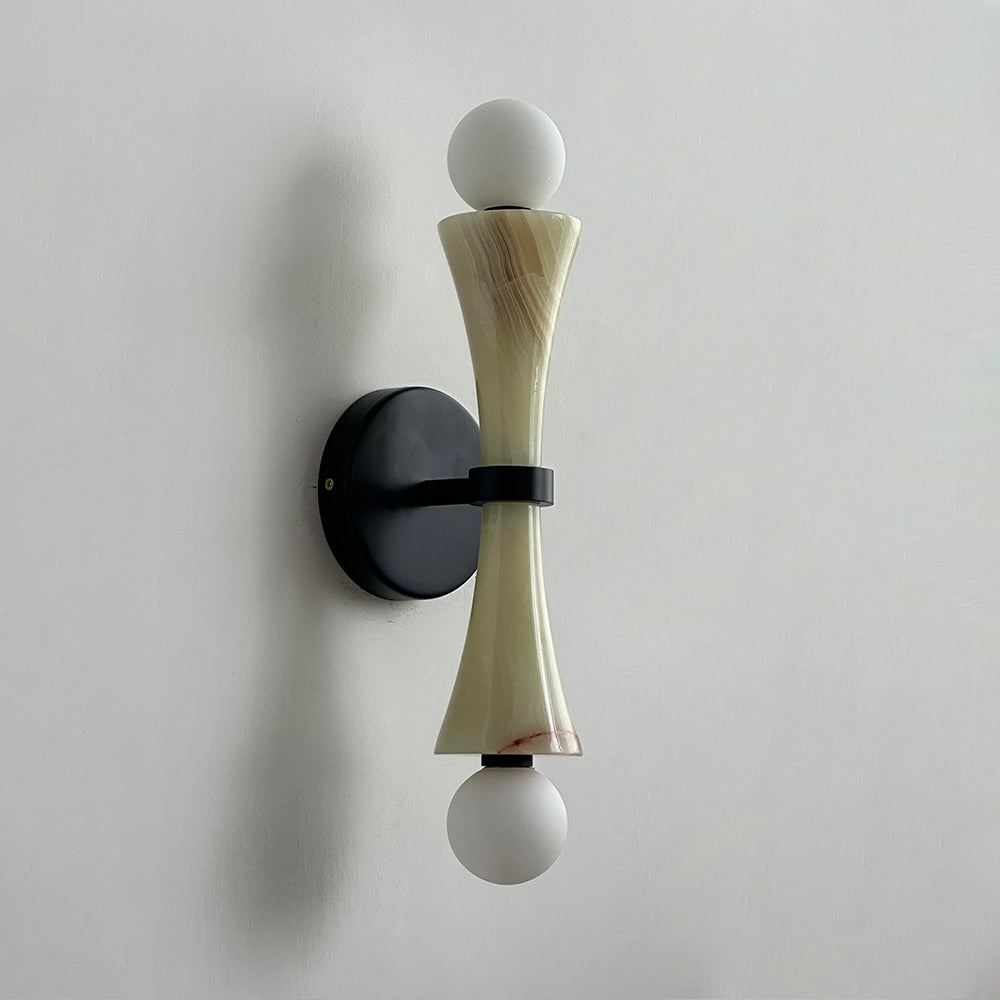 Katia Wall Lamp Travertine Hourglass - Neutral Decor