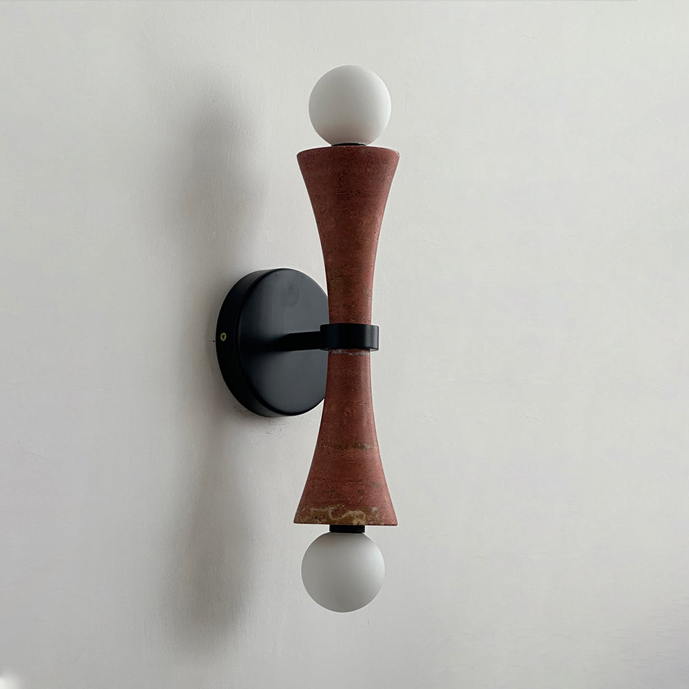 Katia Wall Lamp Travertine Hourglass - Neutral Decor
