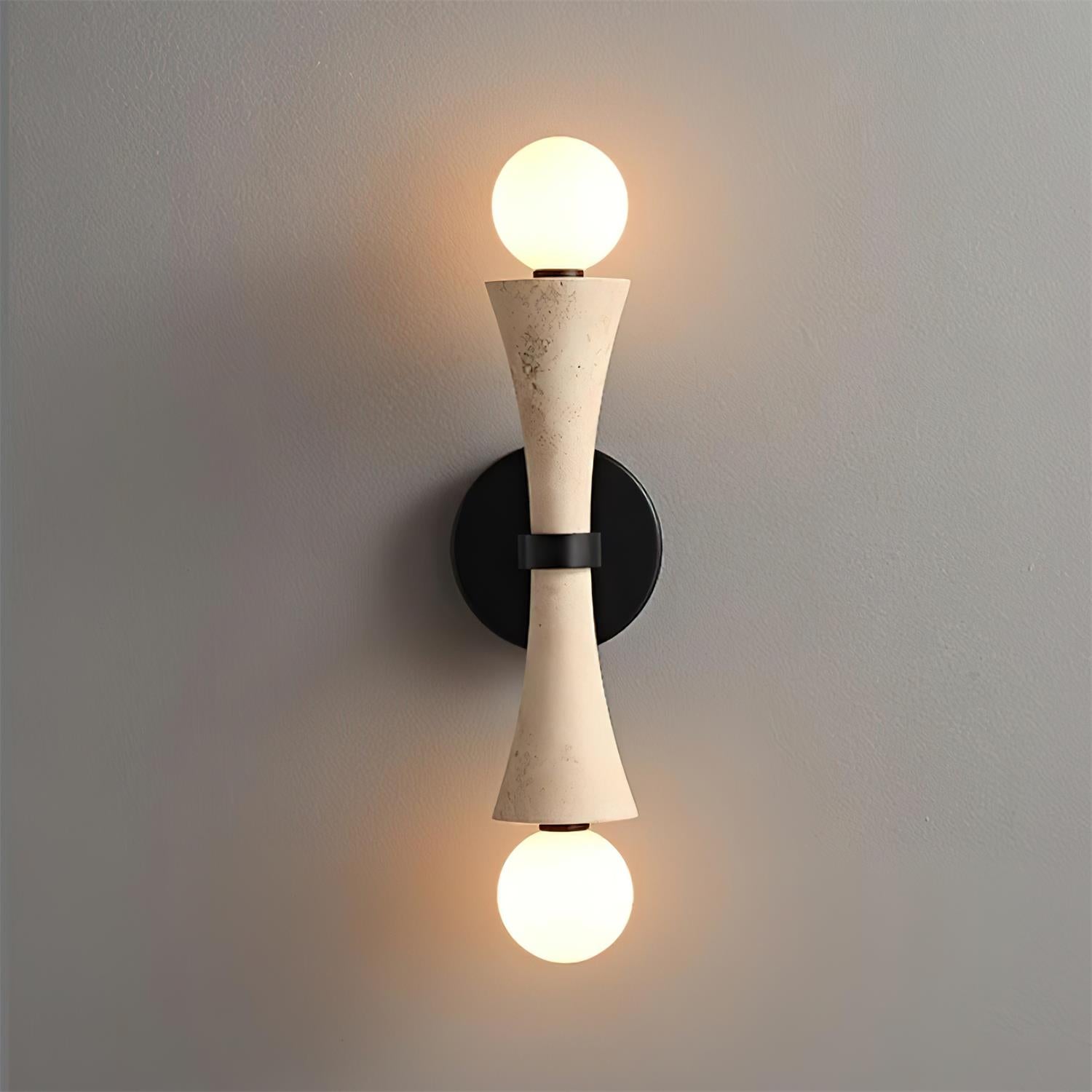 Katia Wall Lamp Travertine Hourglass - Neutral Decor