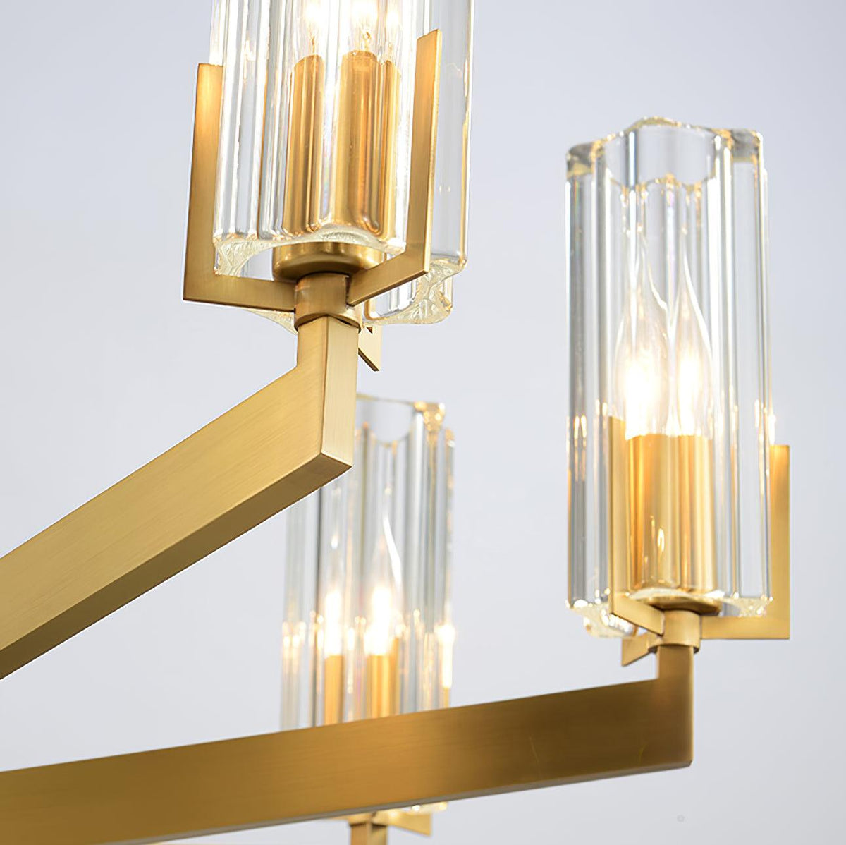 Velinora Chandelier Brass Glass Modern