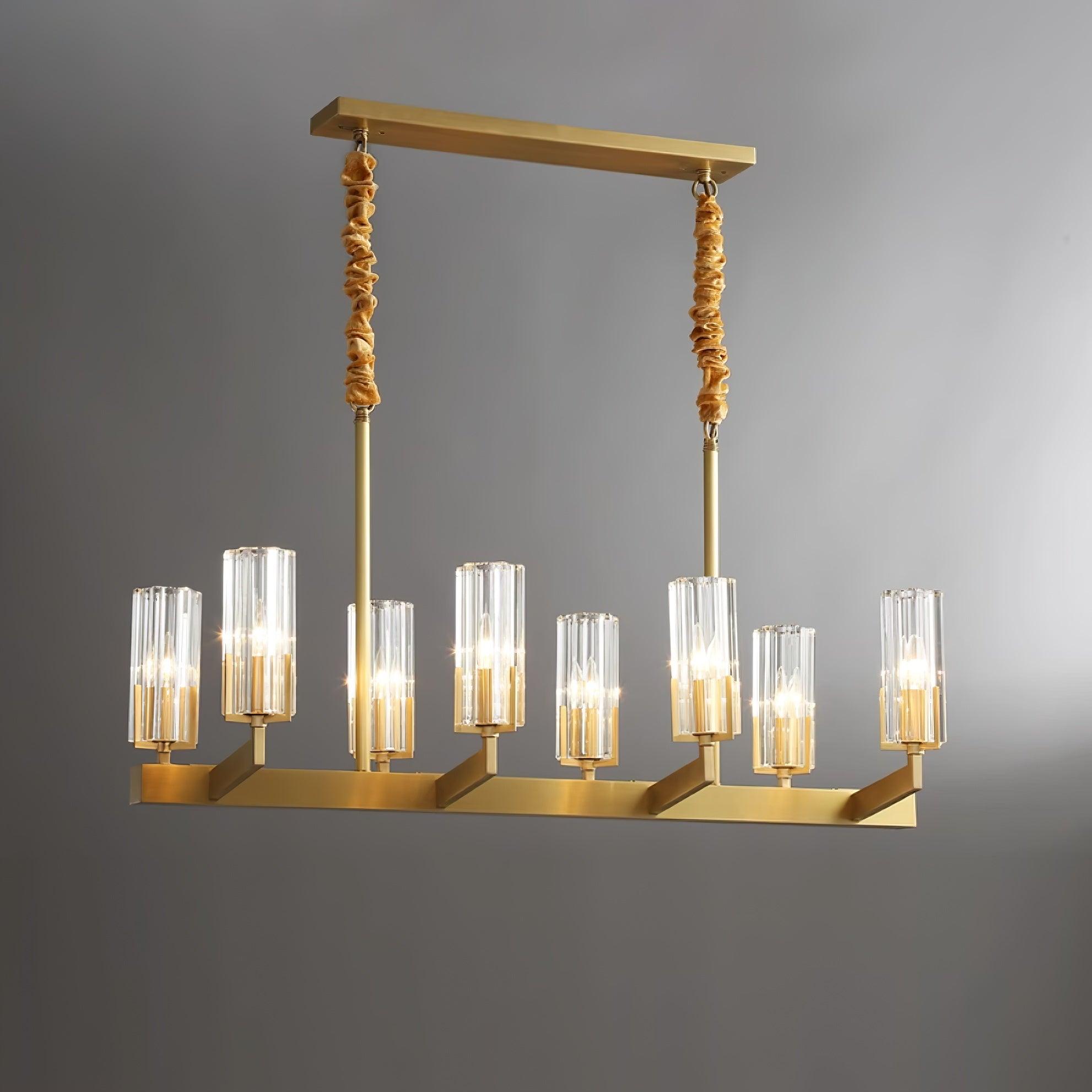 Velinora Chandelier Brass Glass Modern