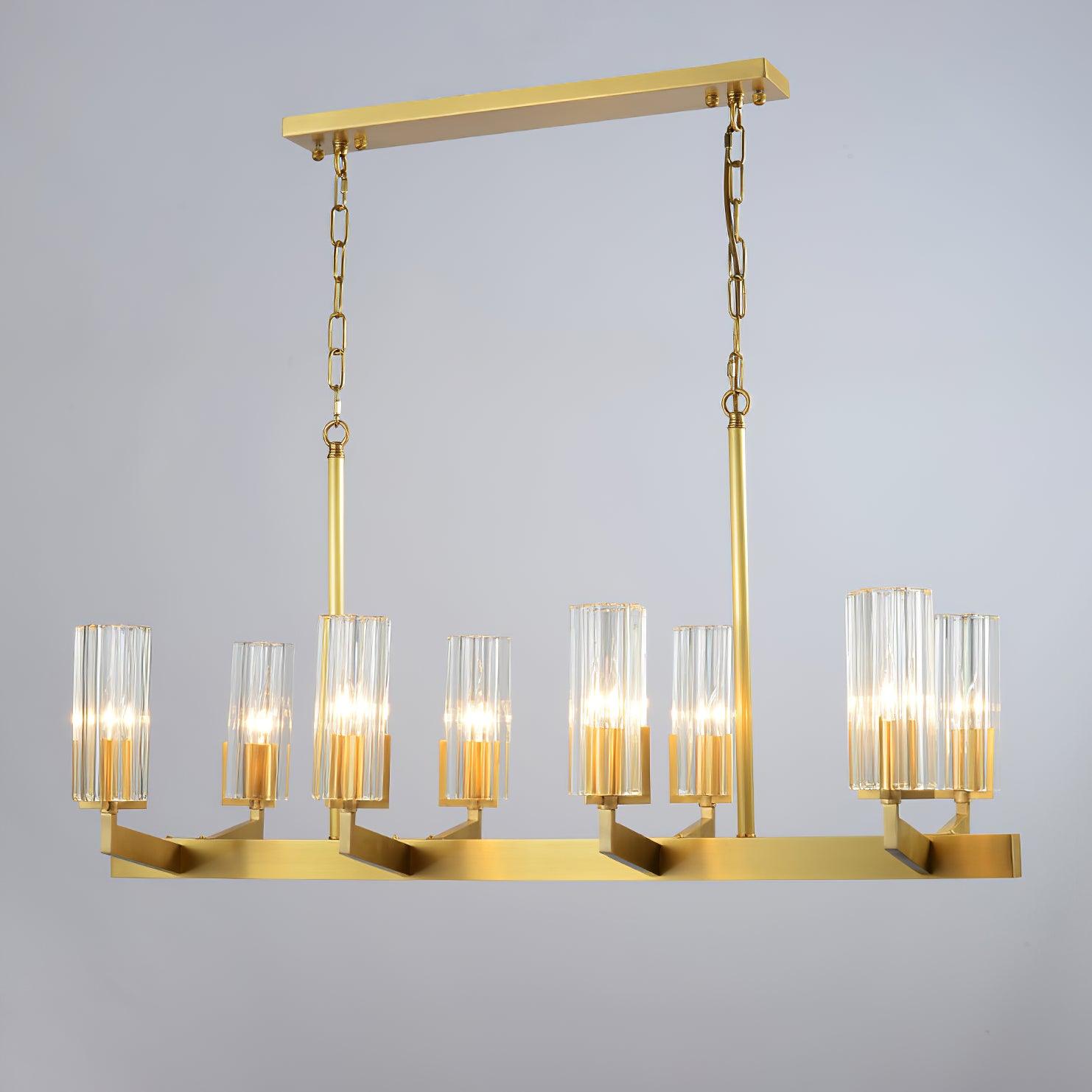 Velinora Chandelier Brass Glass Modern