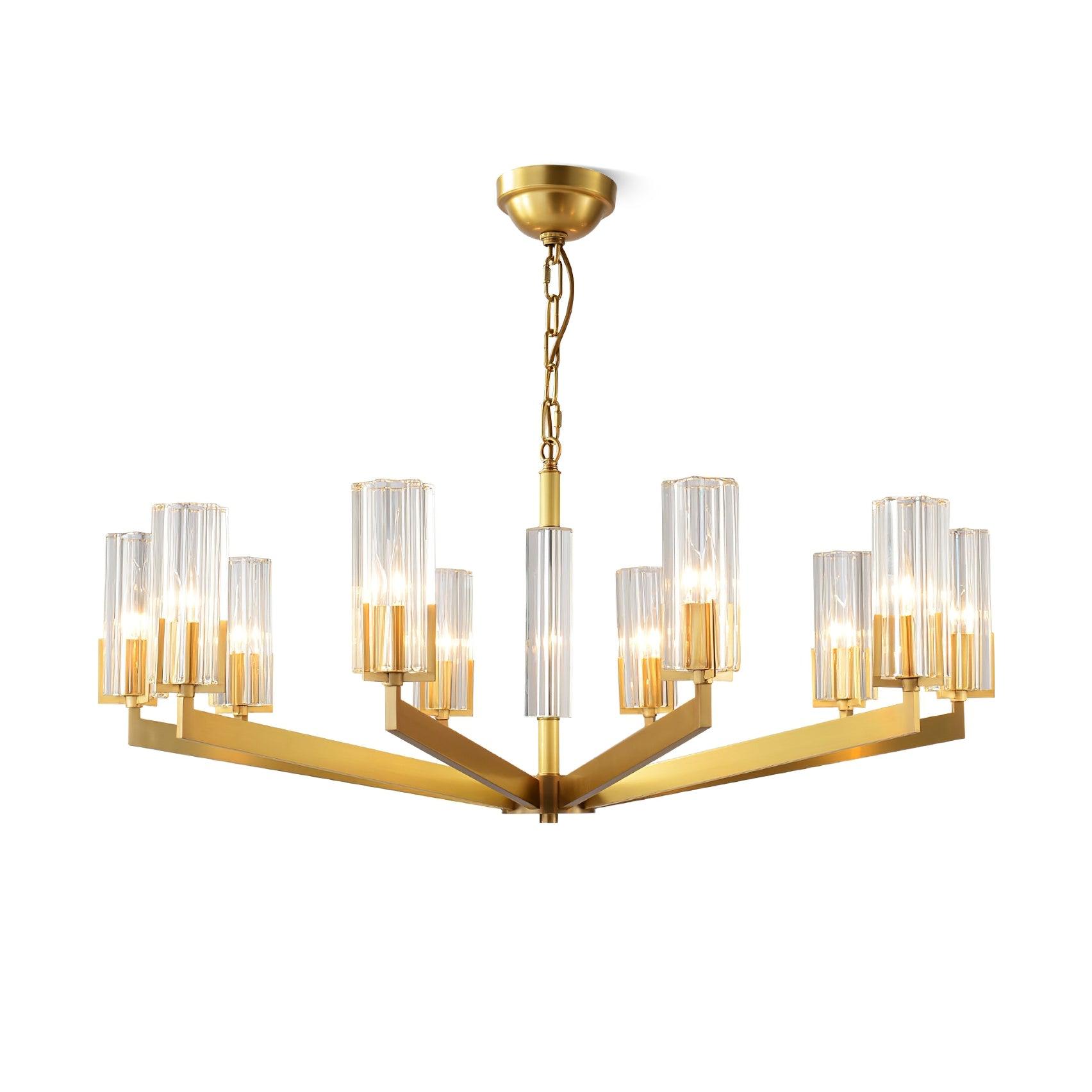 Velinora Chandelier Brass Glass Modern