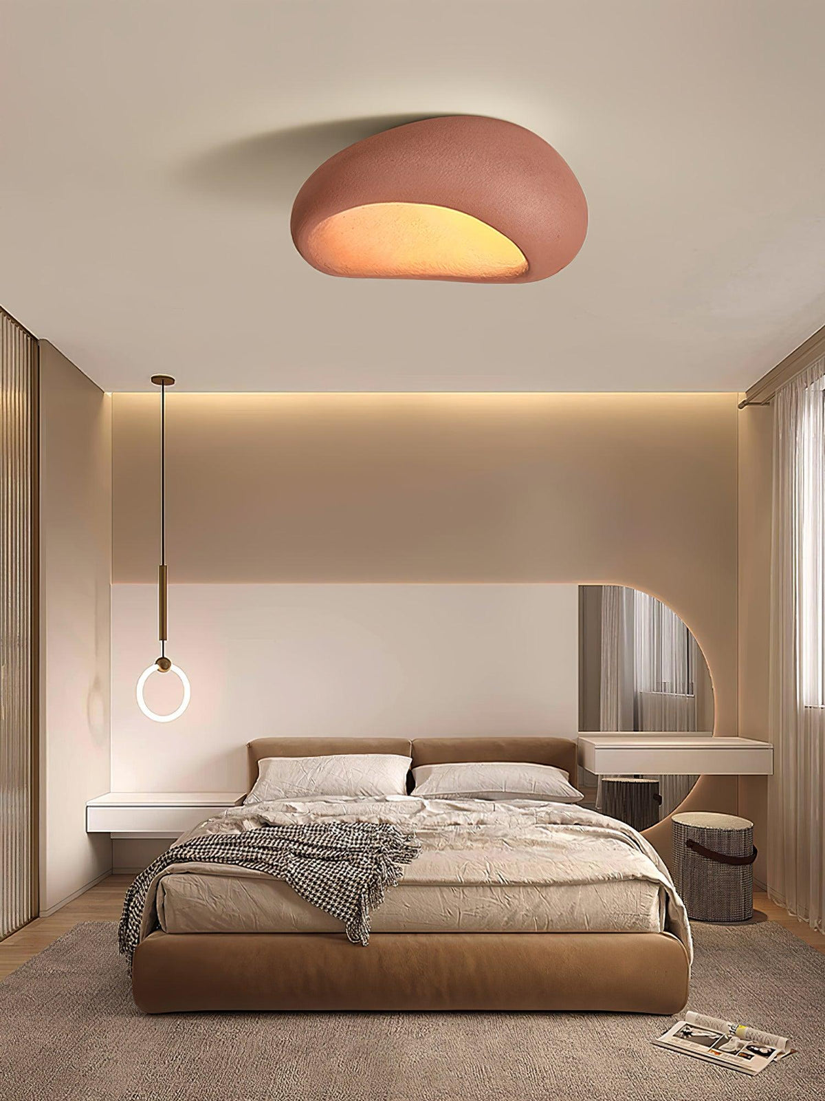 Arlena Ceiling Lamp with Japanese Wabi-Sabi Moon