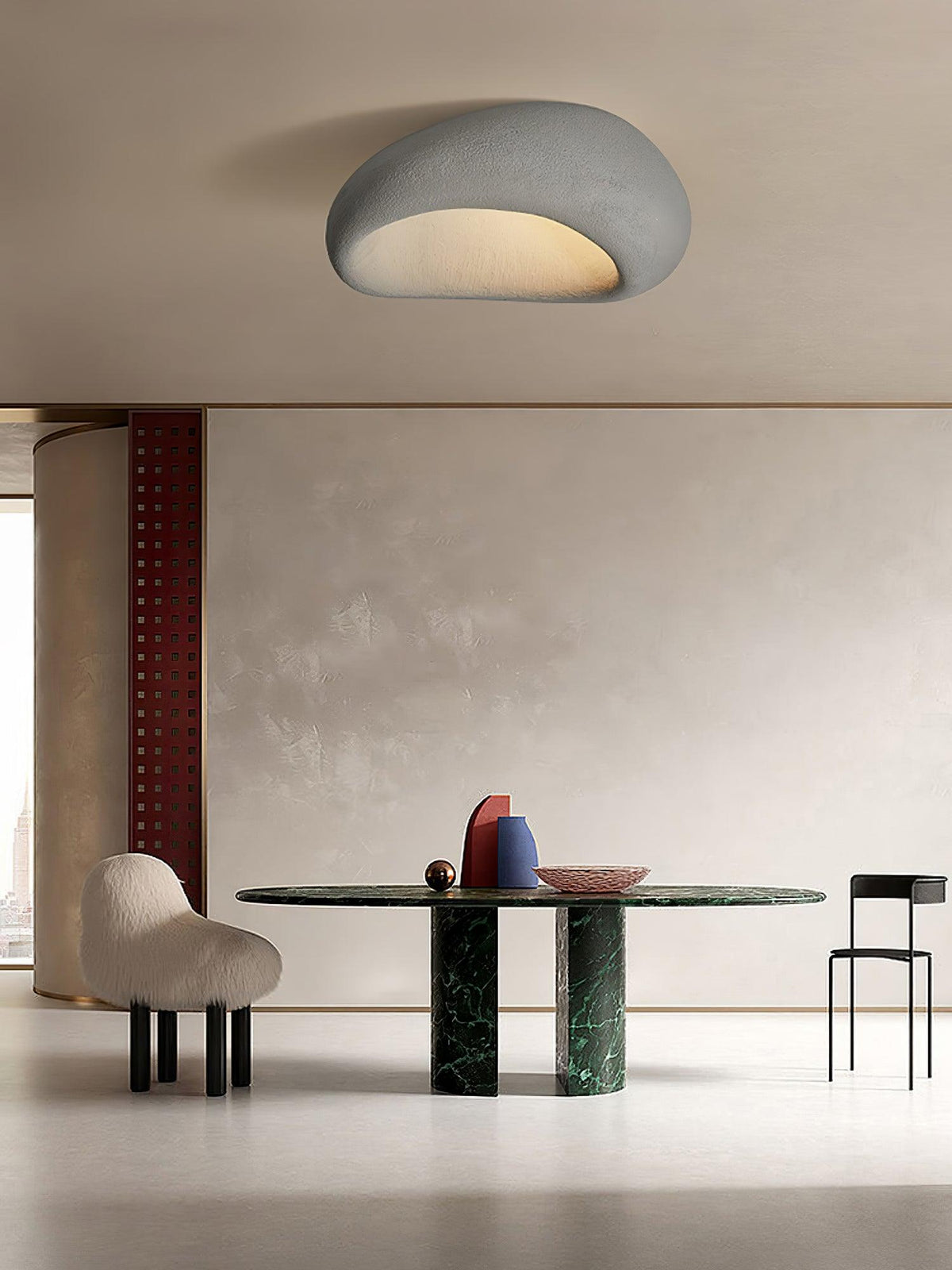 Arlena Ceiling Lamp with Japanese Wabi-Sabi Moon