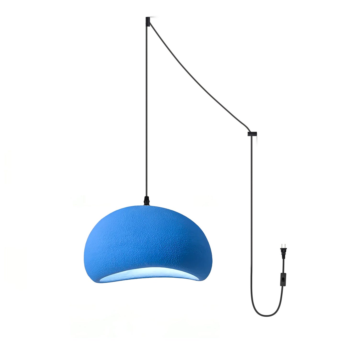 Solara Pendant Lamp Plaster Half Dome Plug In Wabi Sabi - Neutral Decor