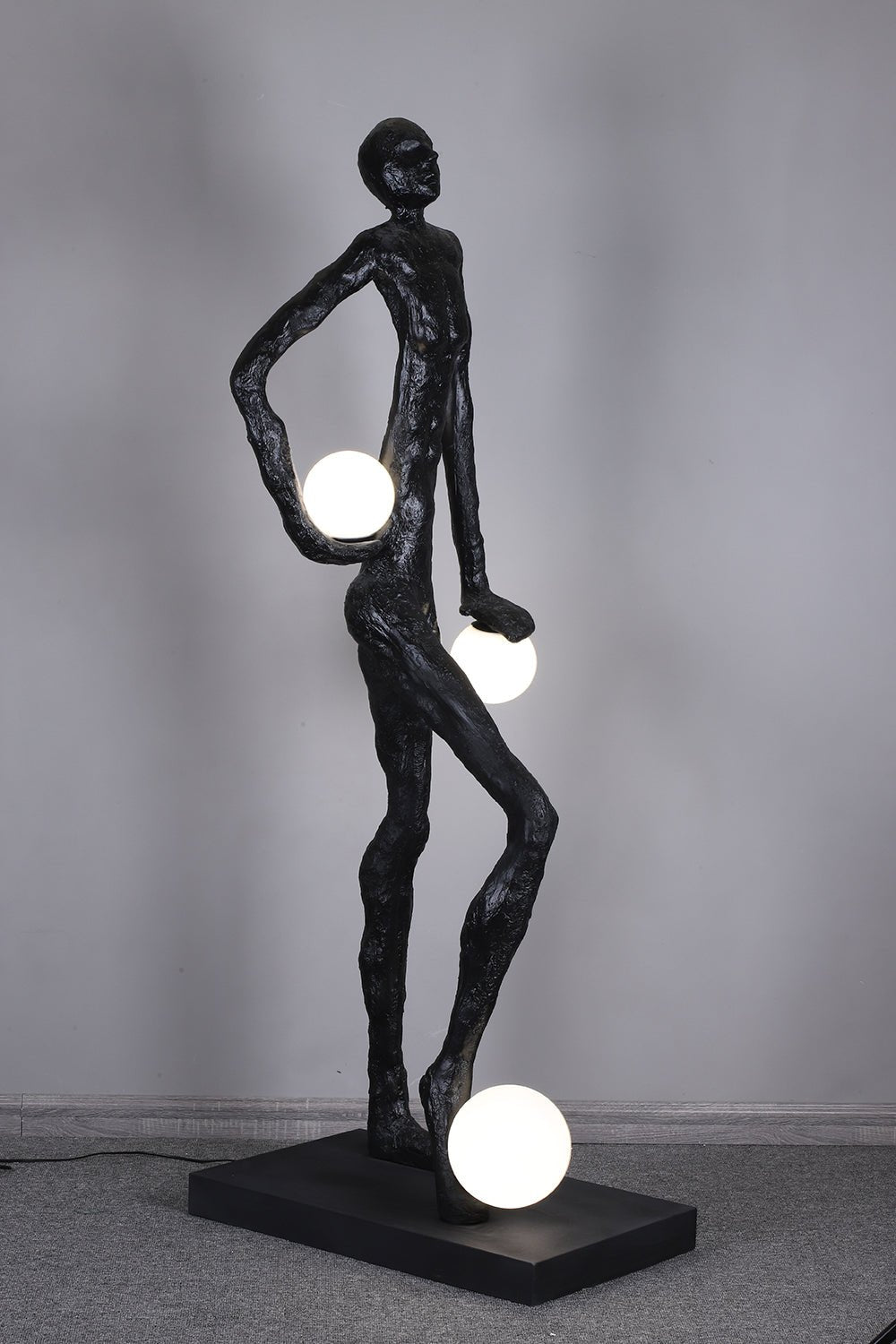 Kaelthos Textured Black Floor Lamp
