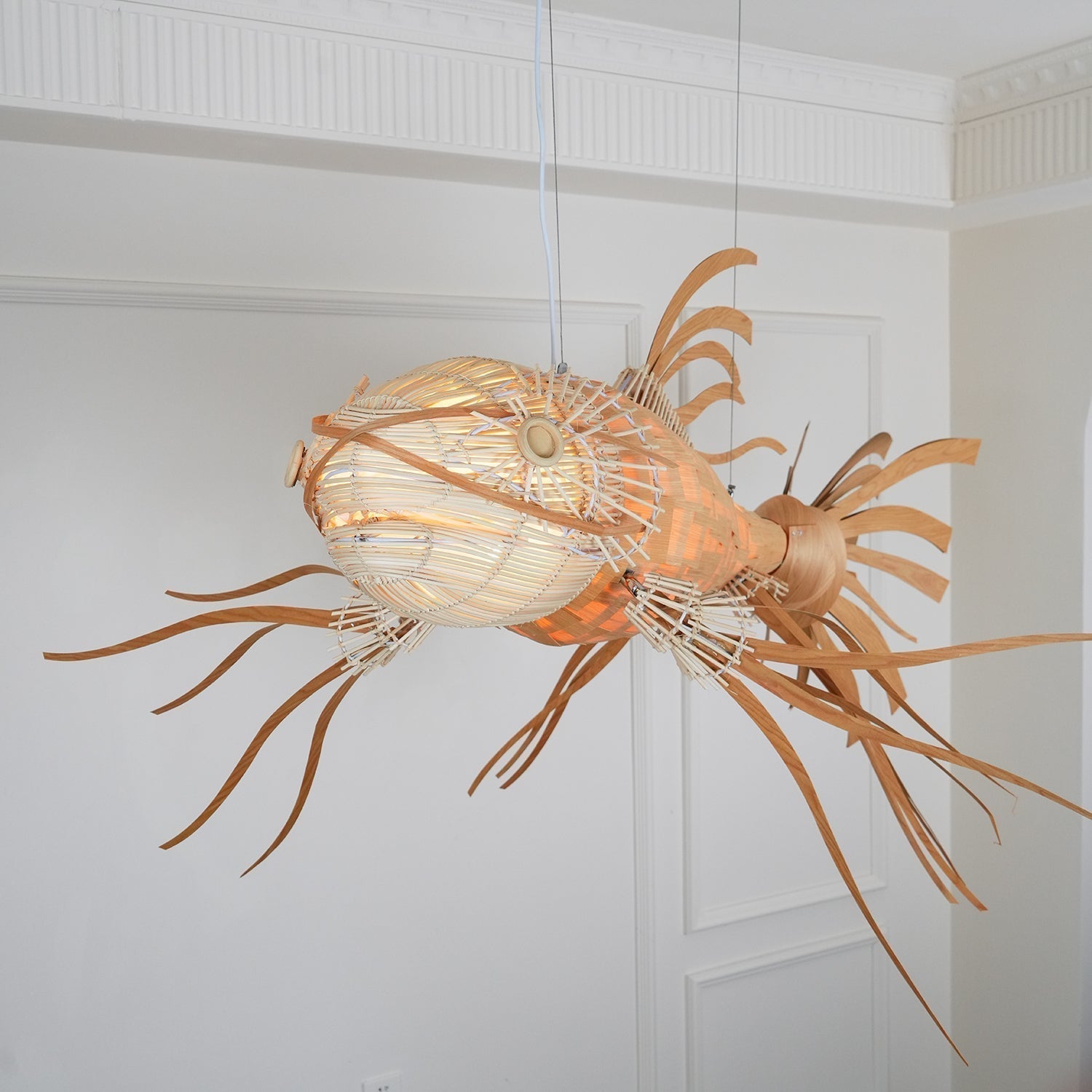 KOI Chandelier Wooden Fish Handmade