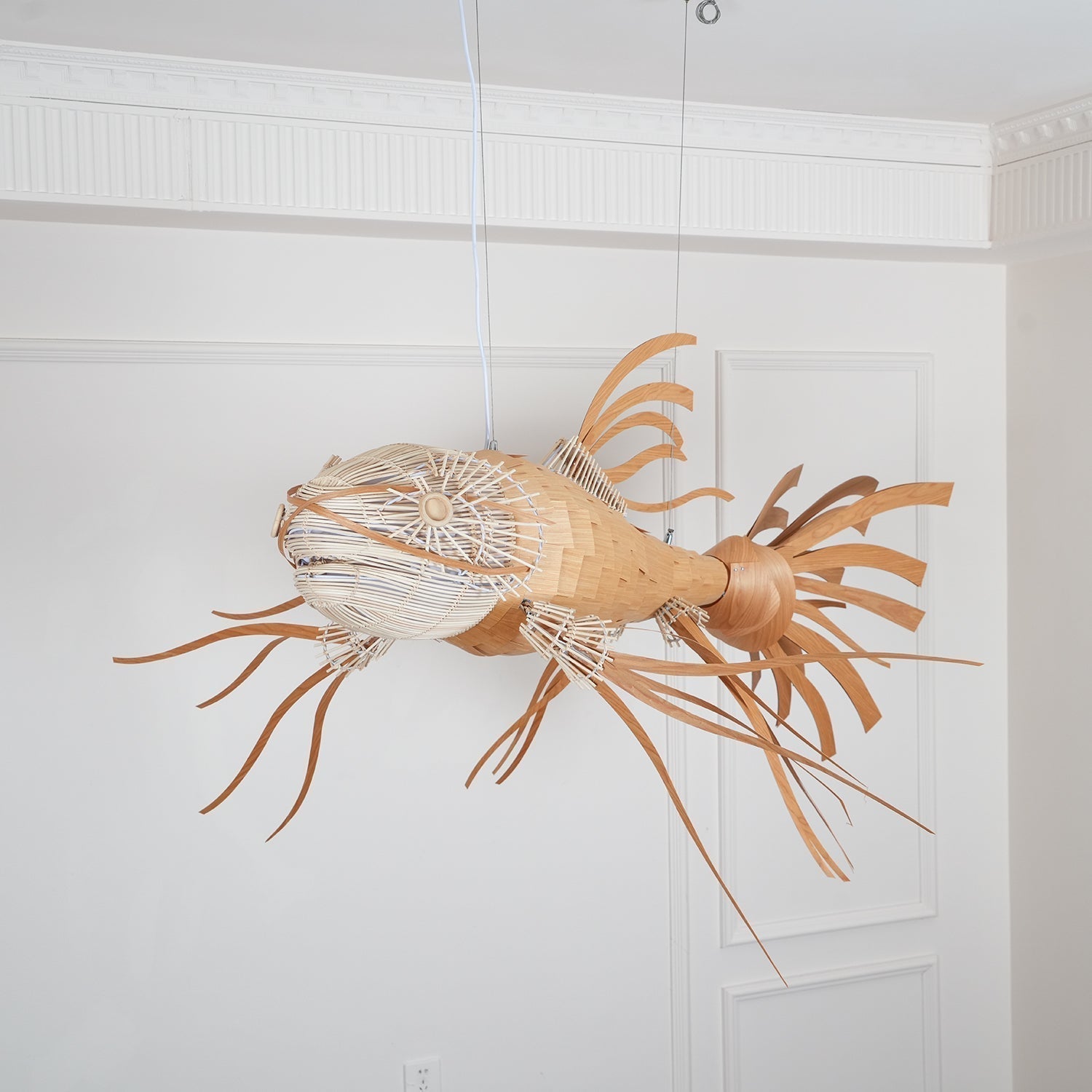KOI Chandelier Wooden Fish Handmade