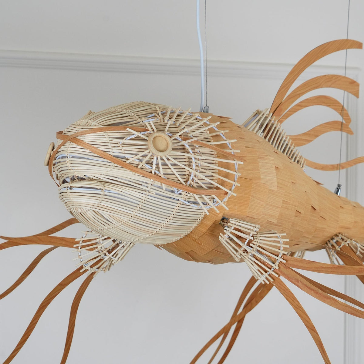 KOI Chandelier Wooden Fish Handmade