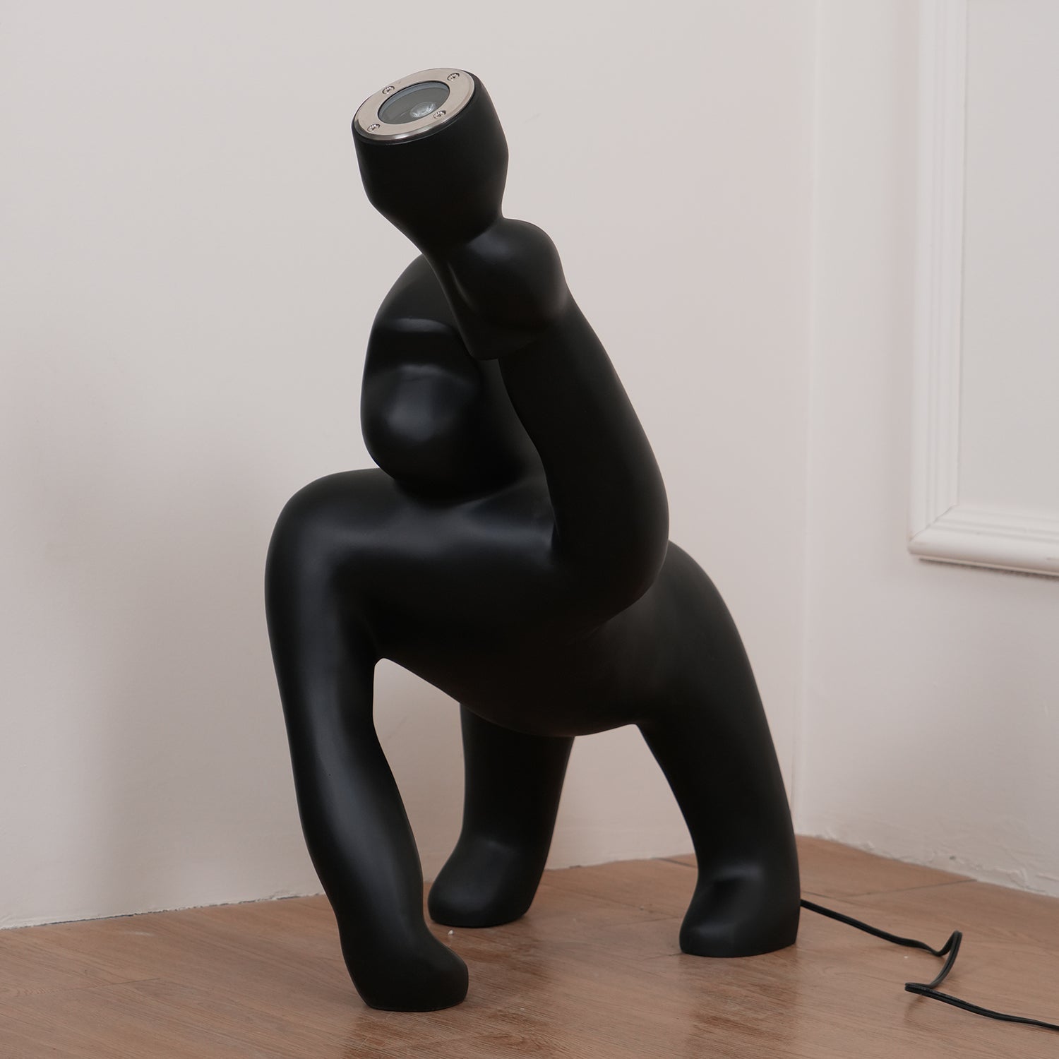Zasolil Artistic Resin Gorilla Floor Lamp