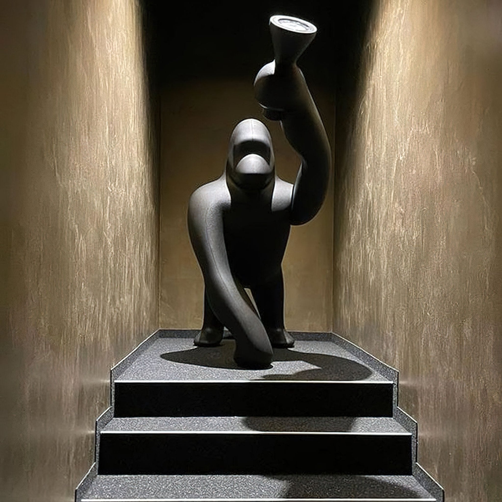 Zasolil Artistic Resin Gorilla Floor Lamp