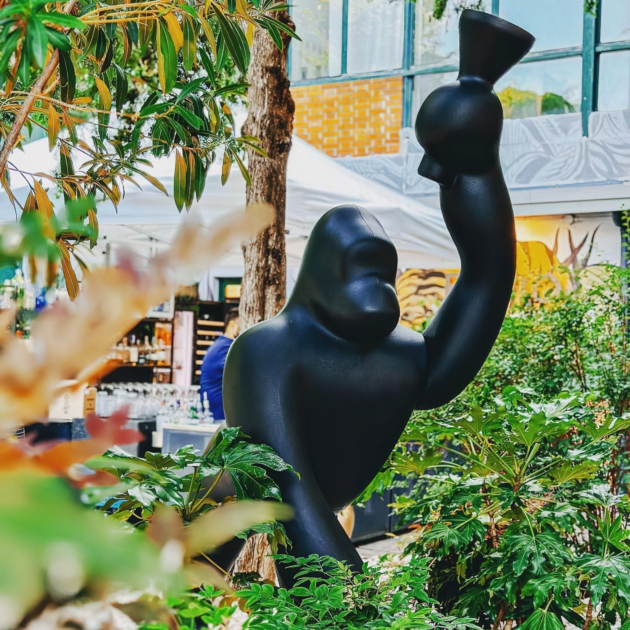 Zasolil Artistic Resin Gorilla Floor Lamp