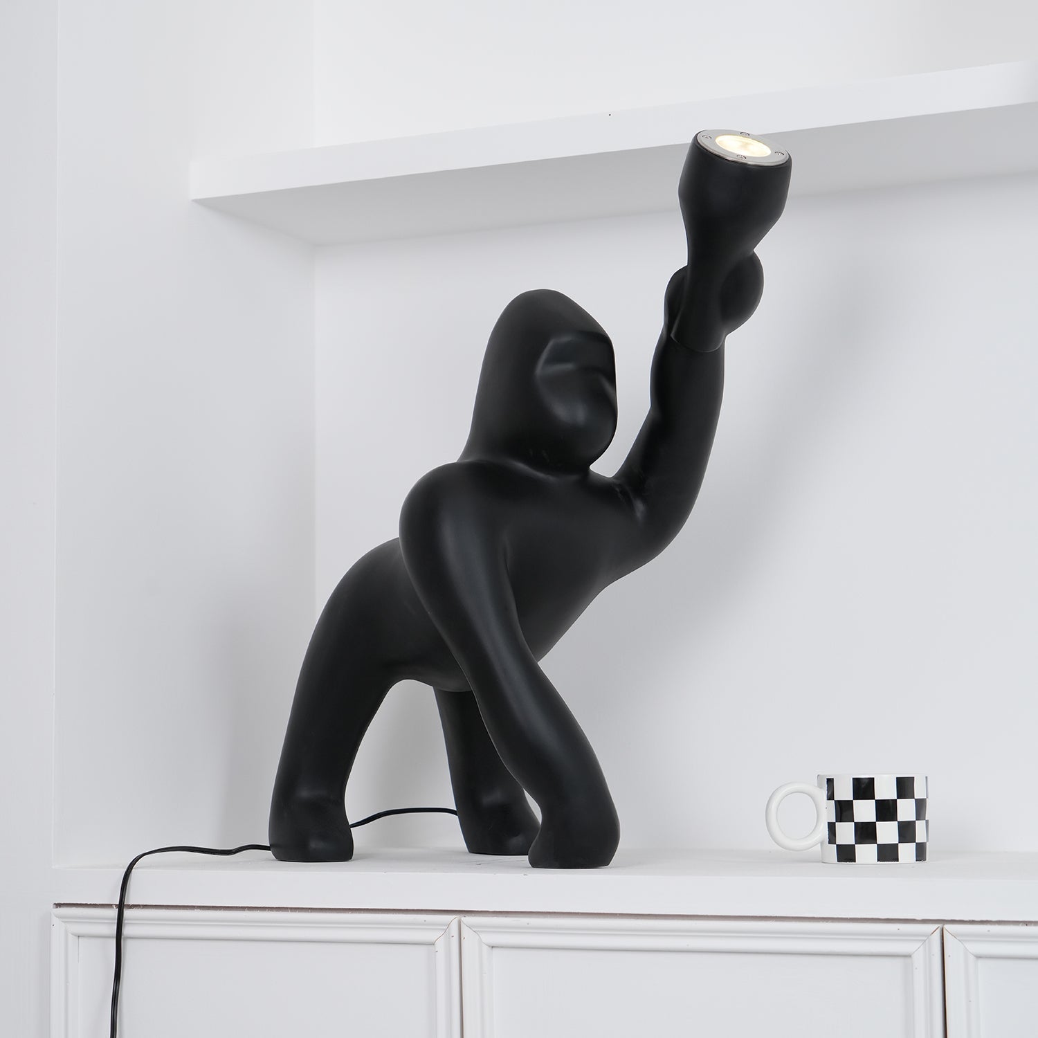 Zasolil Artistic Resin Gorilla Floor Lamp
