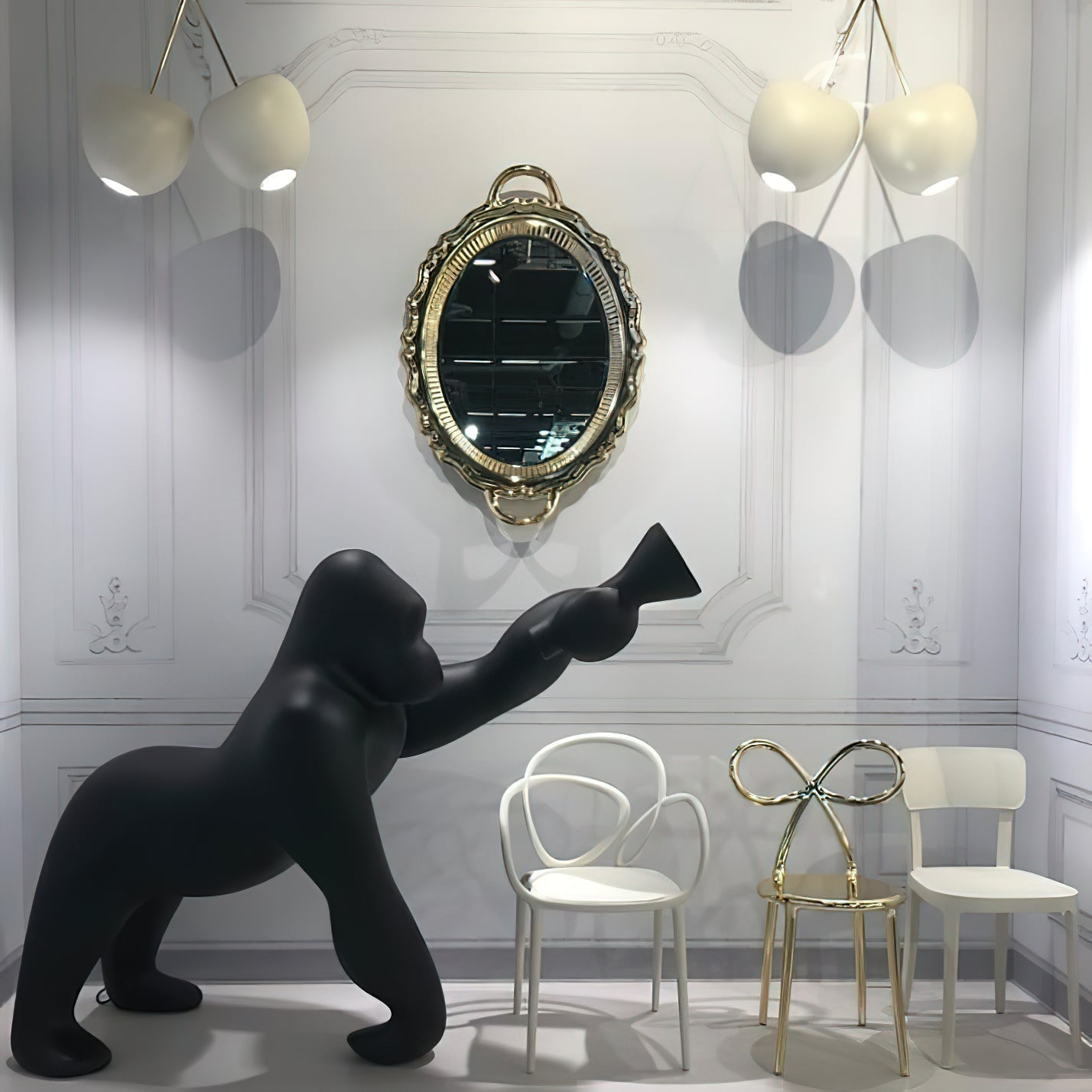 Zasolil Artistic Resin Gorilla Floor Lamp