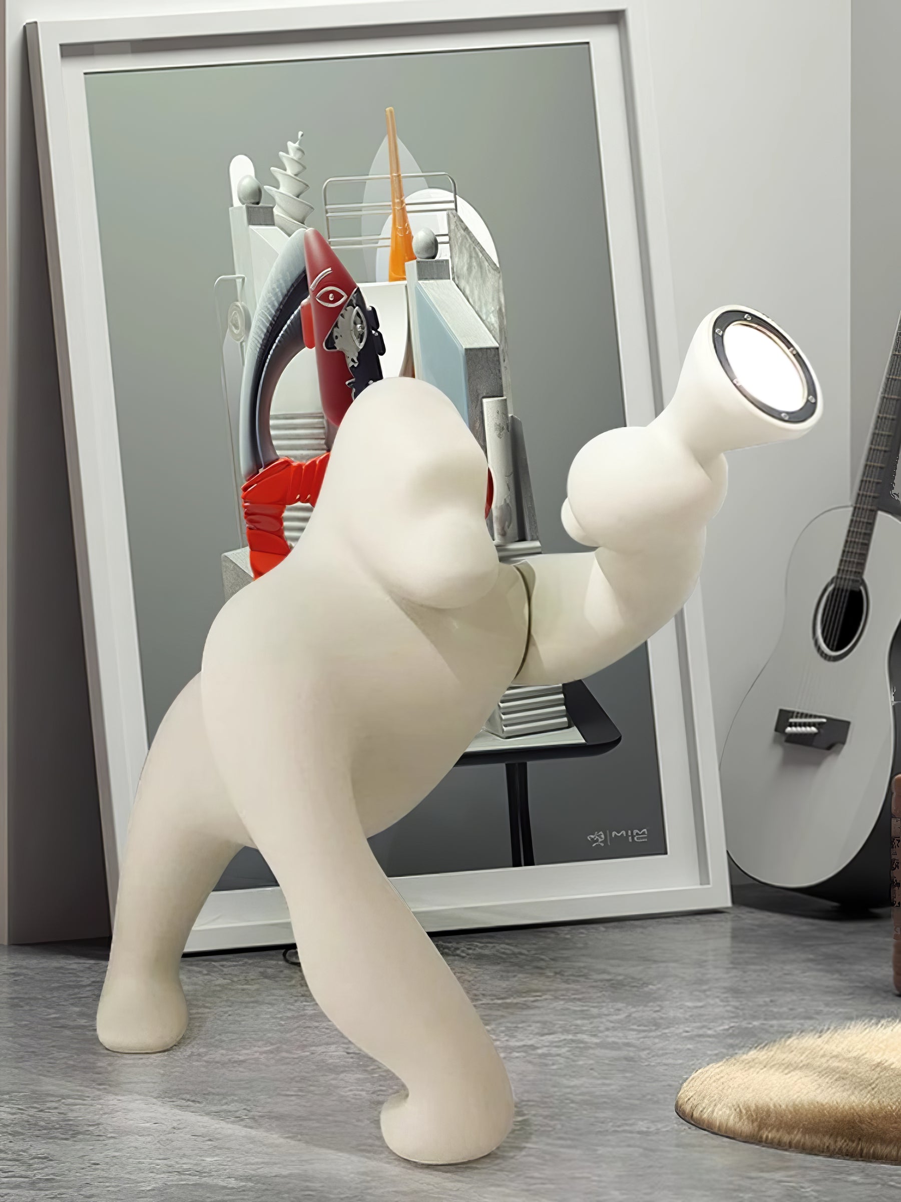 Zasolil Artistic Resin Gorilla Floor Lamp