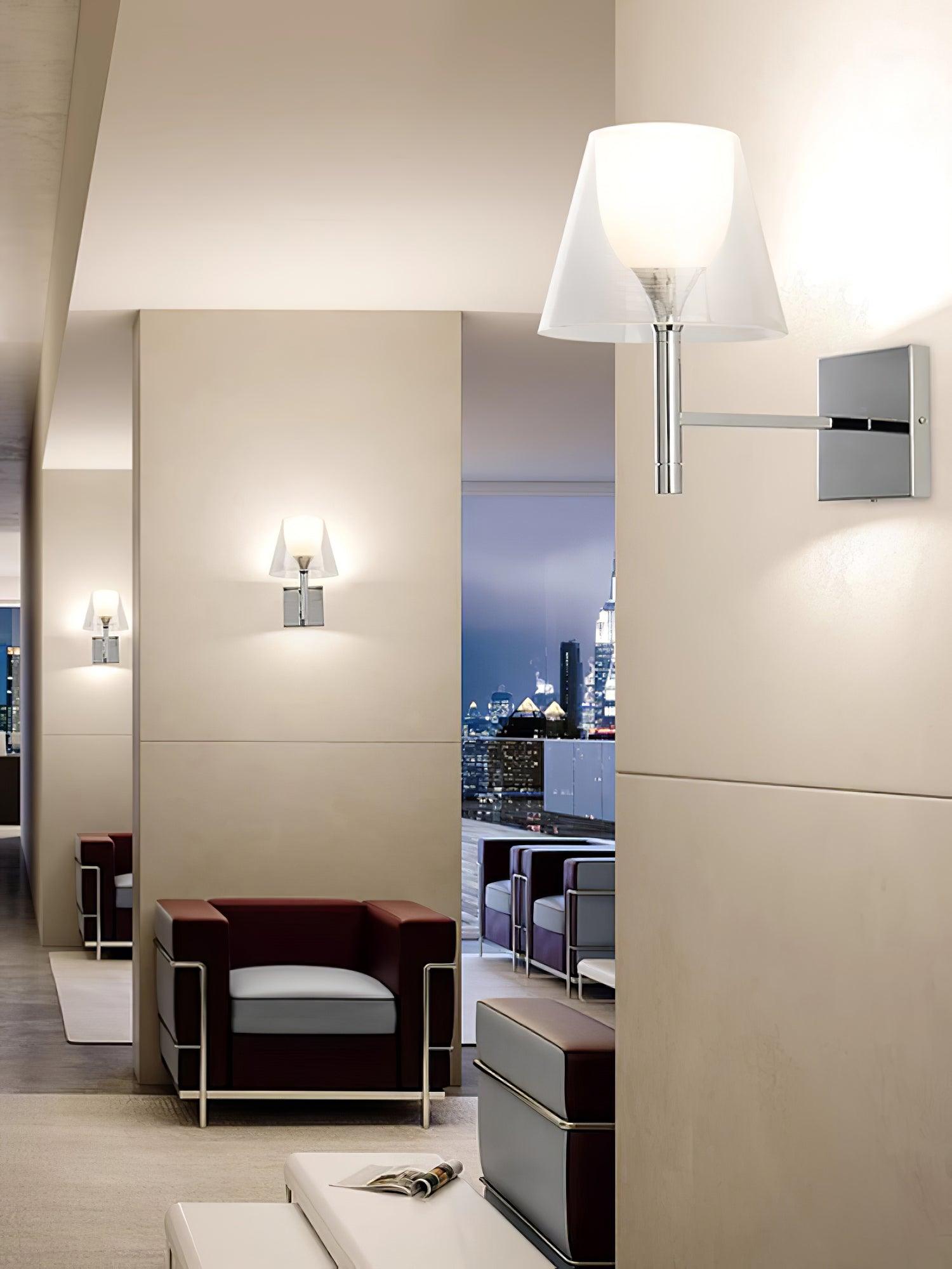 Orsore Chrome Prism Fabric Wall Lamp