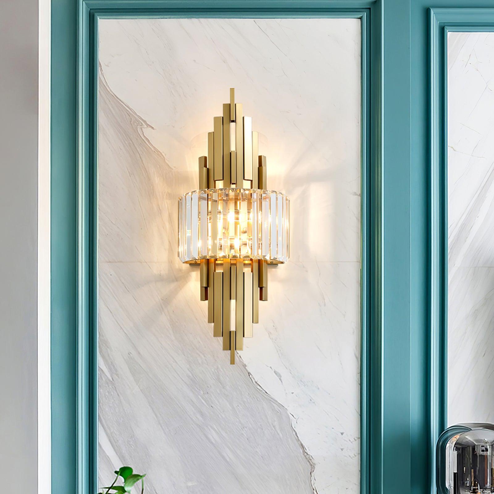 Voveliel Postmodern Luxury Crystal Glass Wall Lamp