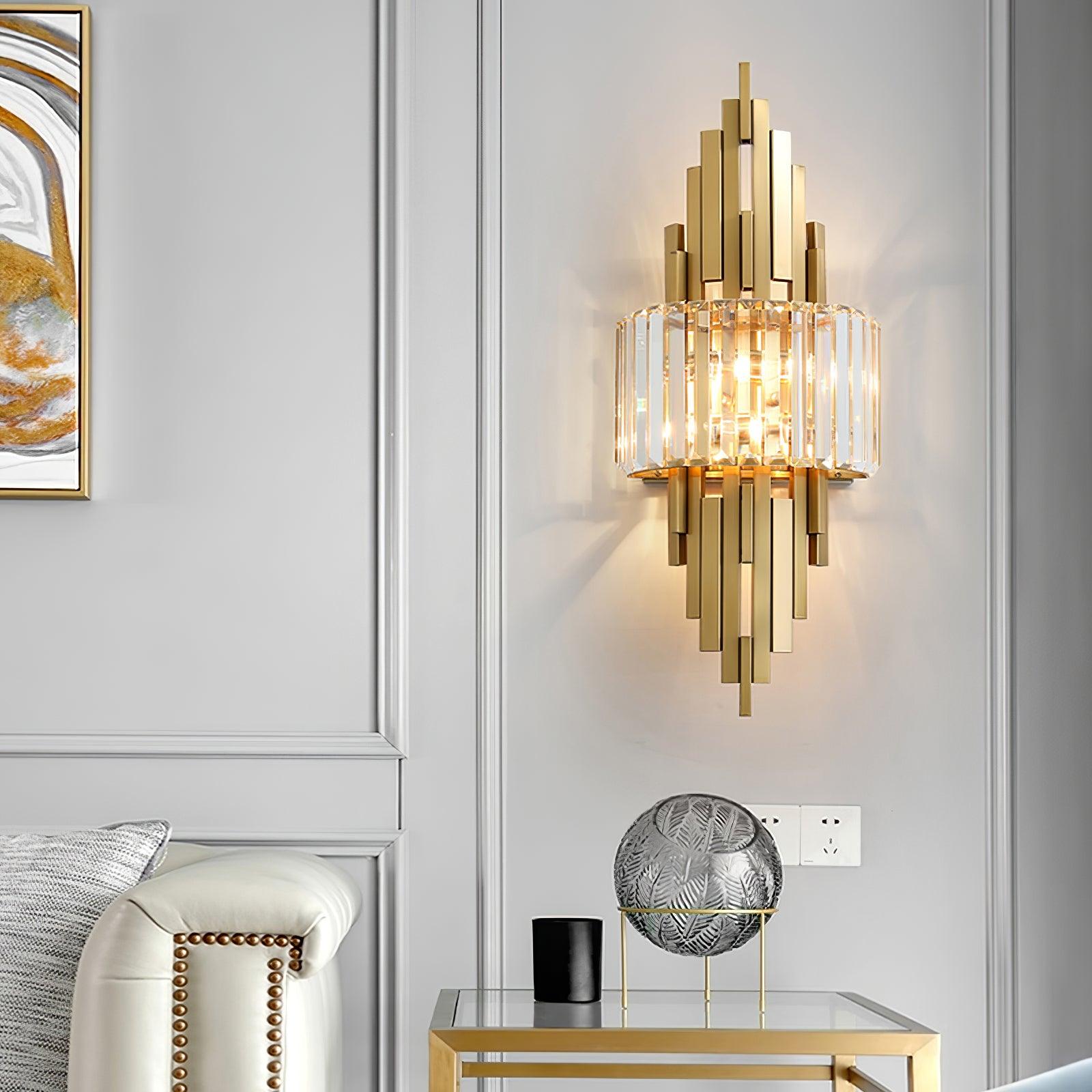 Voveliel Postmodern Luxury Crystal Glass Wall Lamp