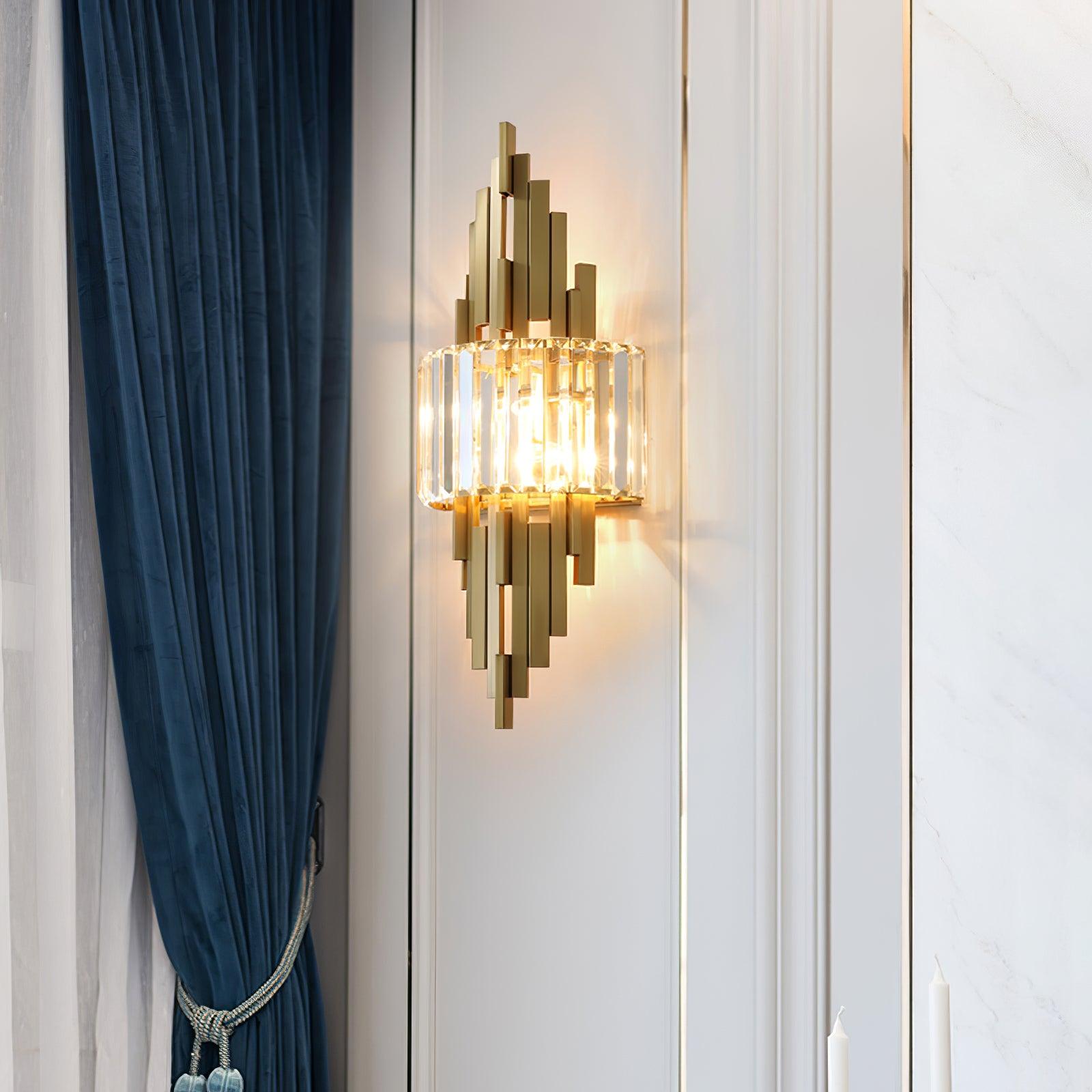 Voveliel Postmodern Luxury Crystal Glass Wall Lamp