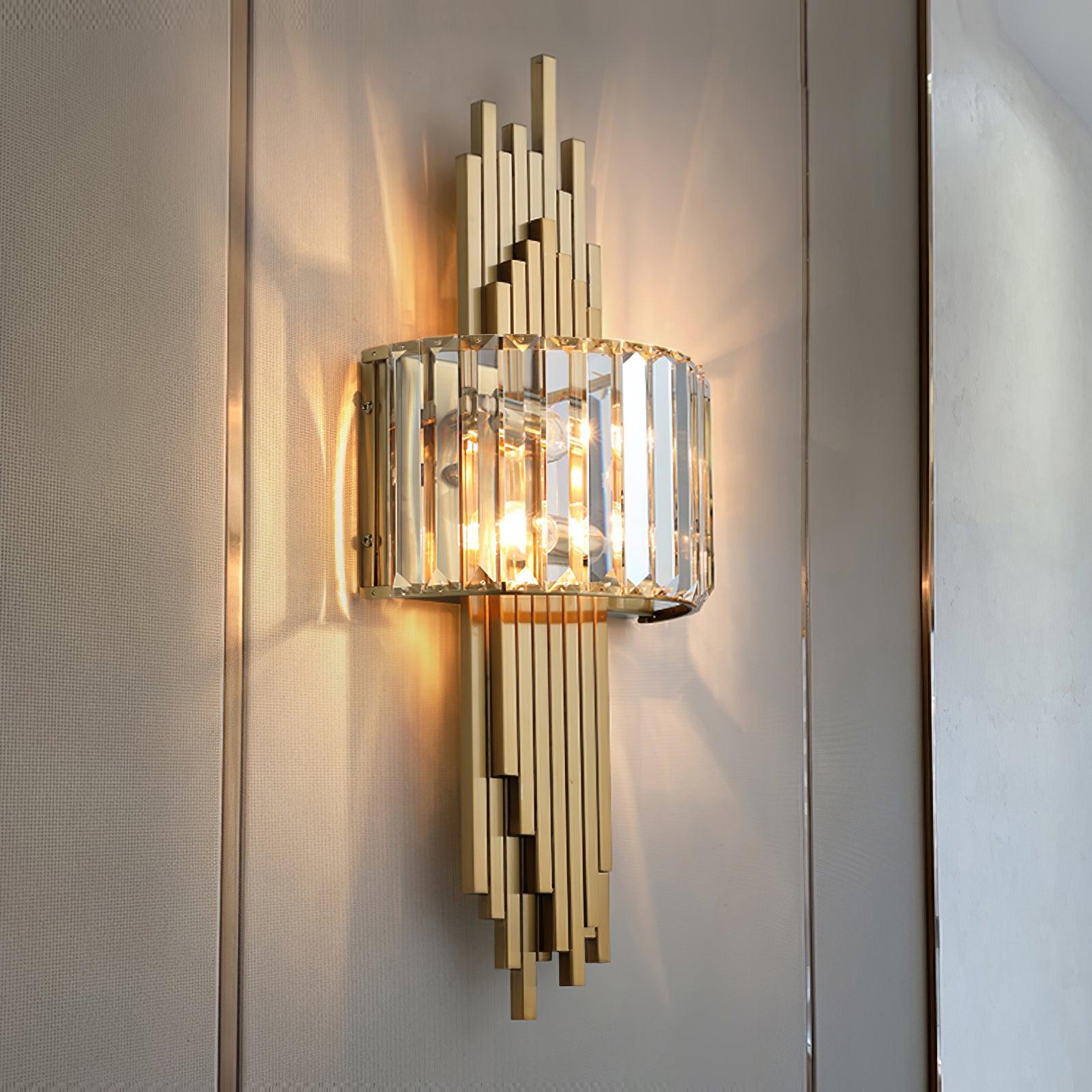 Voveliel Postmodern Luxury Crystal Glass Wall Lamp
