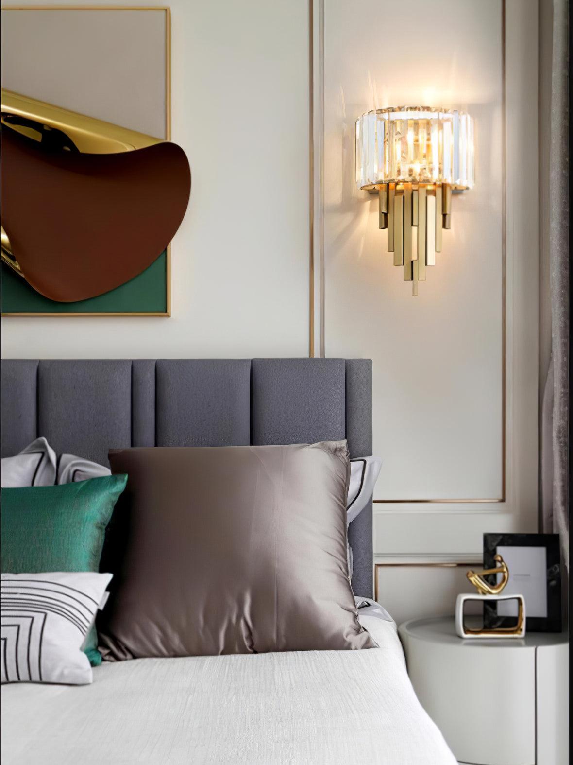 Voveliel Postmodern Luxury Crystal Glass Wall Lamp