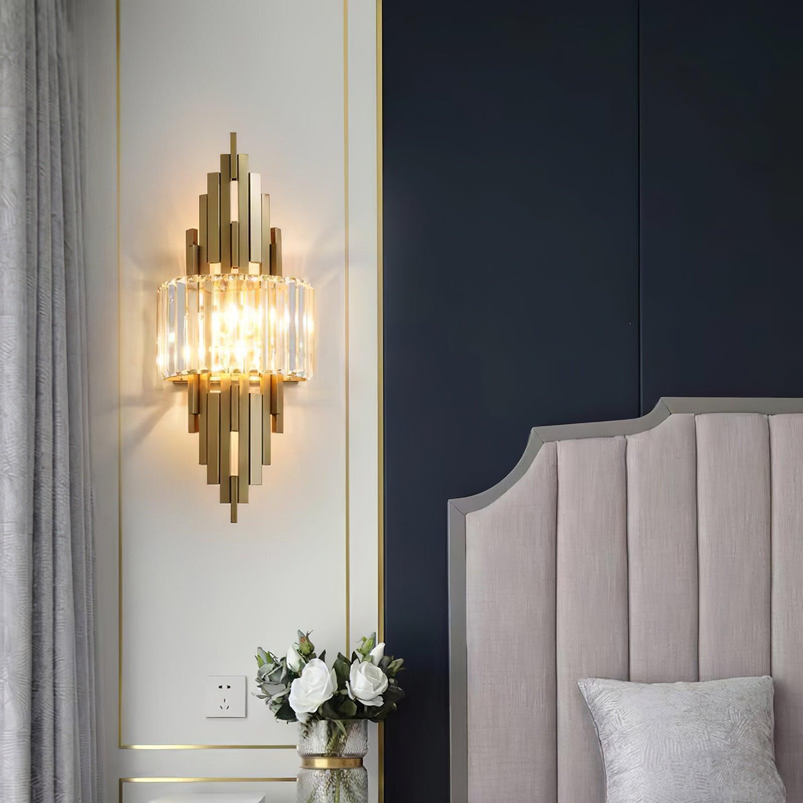 Voveliel Postmodern Luxury Crystal Glass Wall Lamp