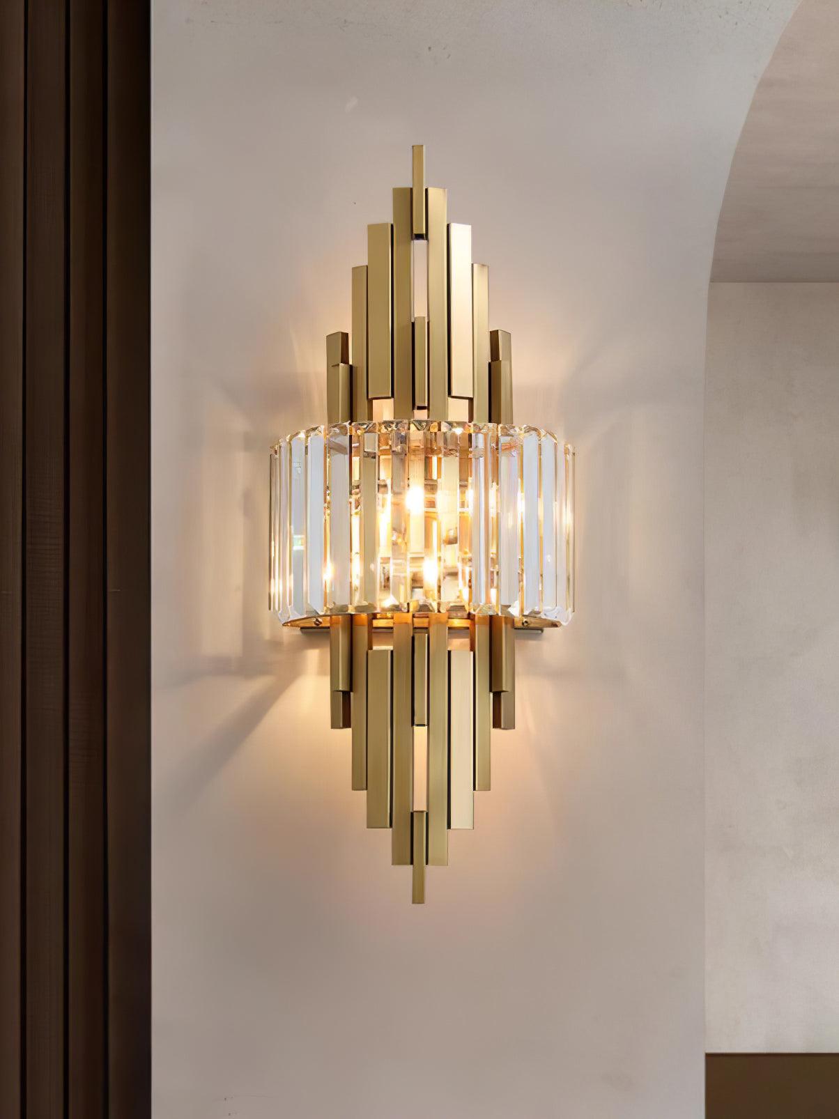 Voveliel Postmodern Luxury Crystal Glass Wall Lamp