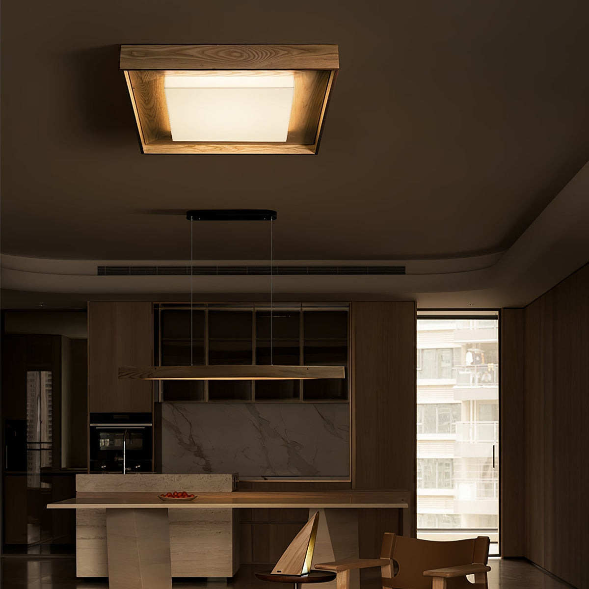 Auro Rustic Wood Ceiling Light